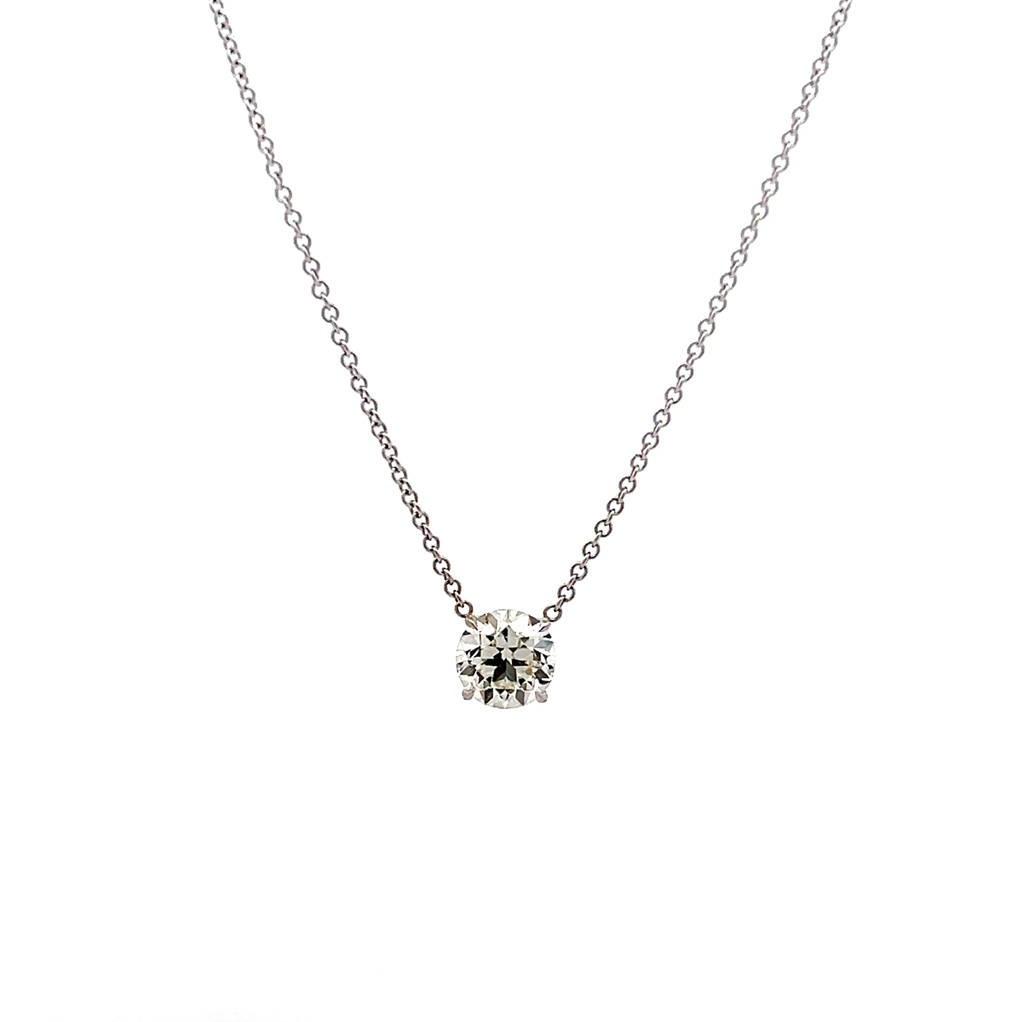 1.50 Round Brilliant Diamond Pendant in 18k White Gold