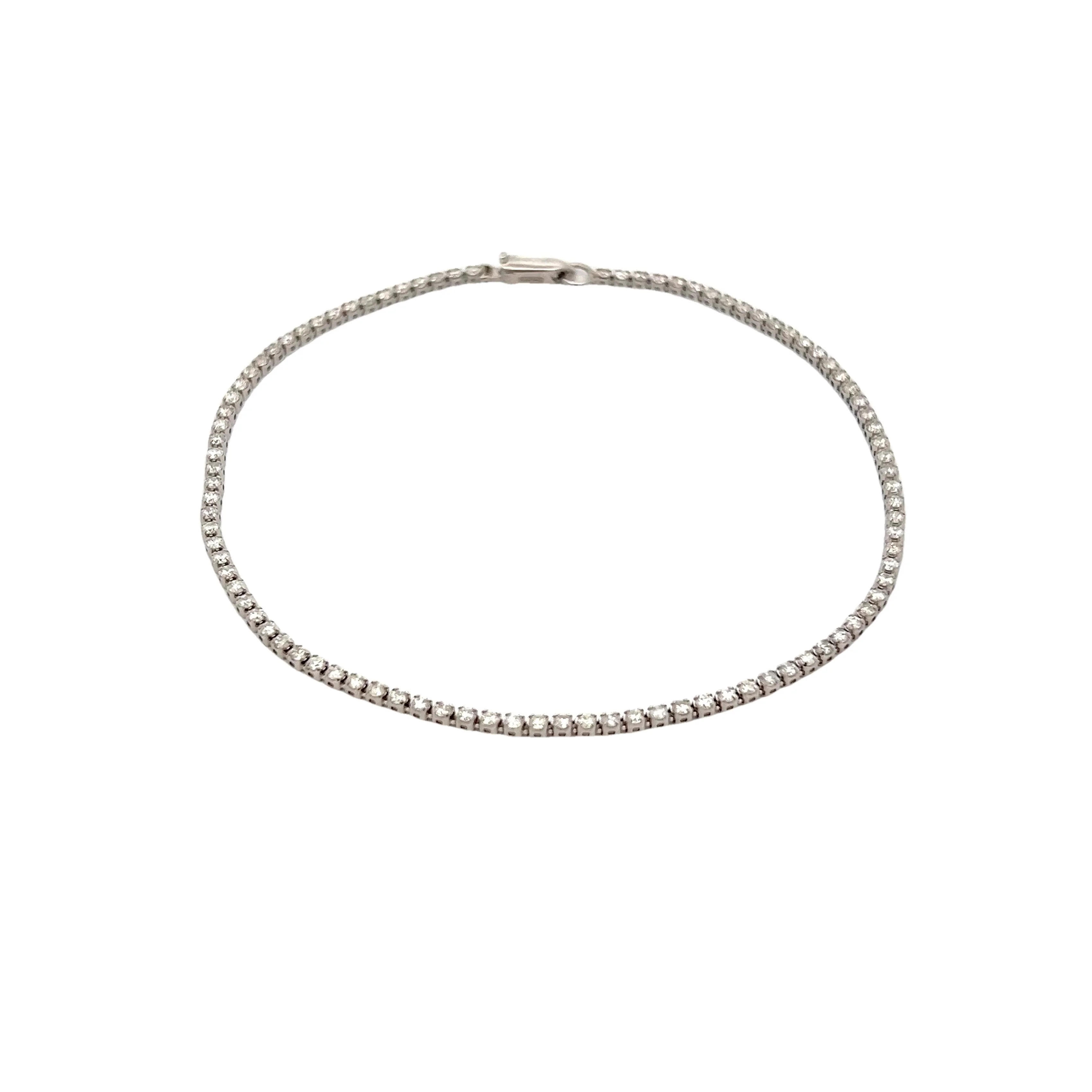 1.50 Round Brilliant Diamond Tennis Bracelet in White Gold