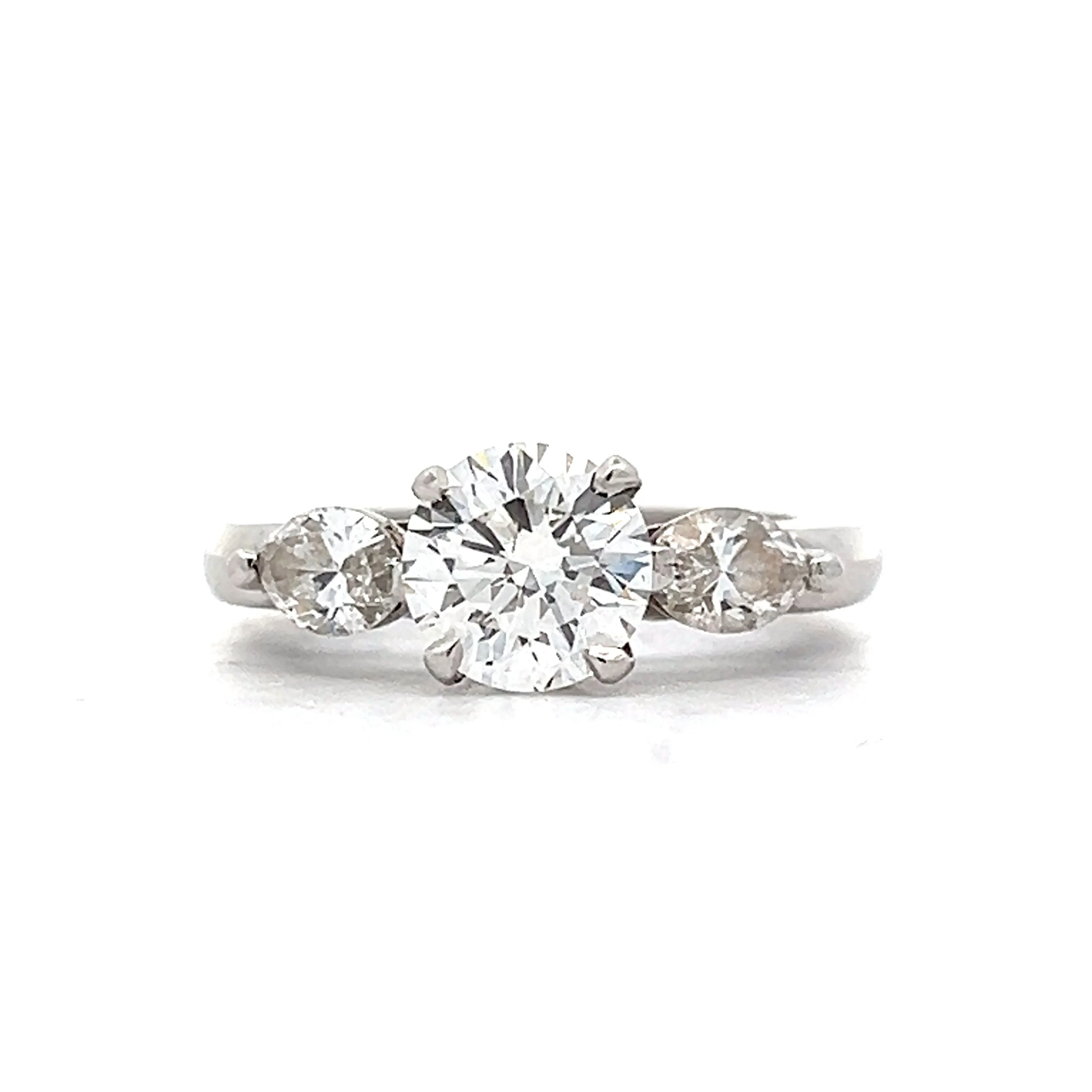 1.50 Three Stone Diamond Engagement Ring in Platinum
