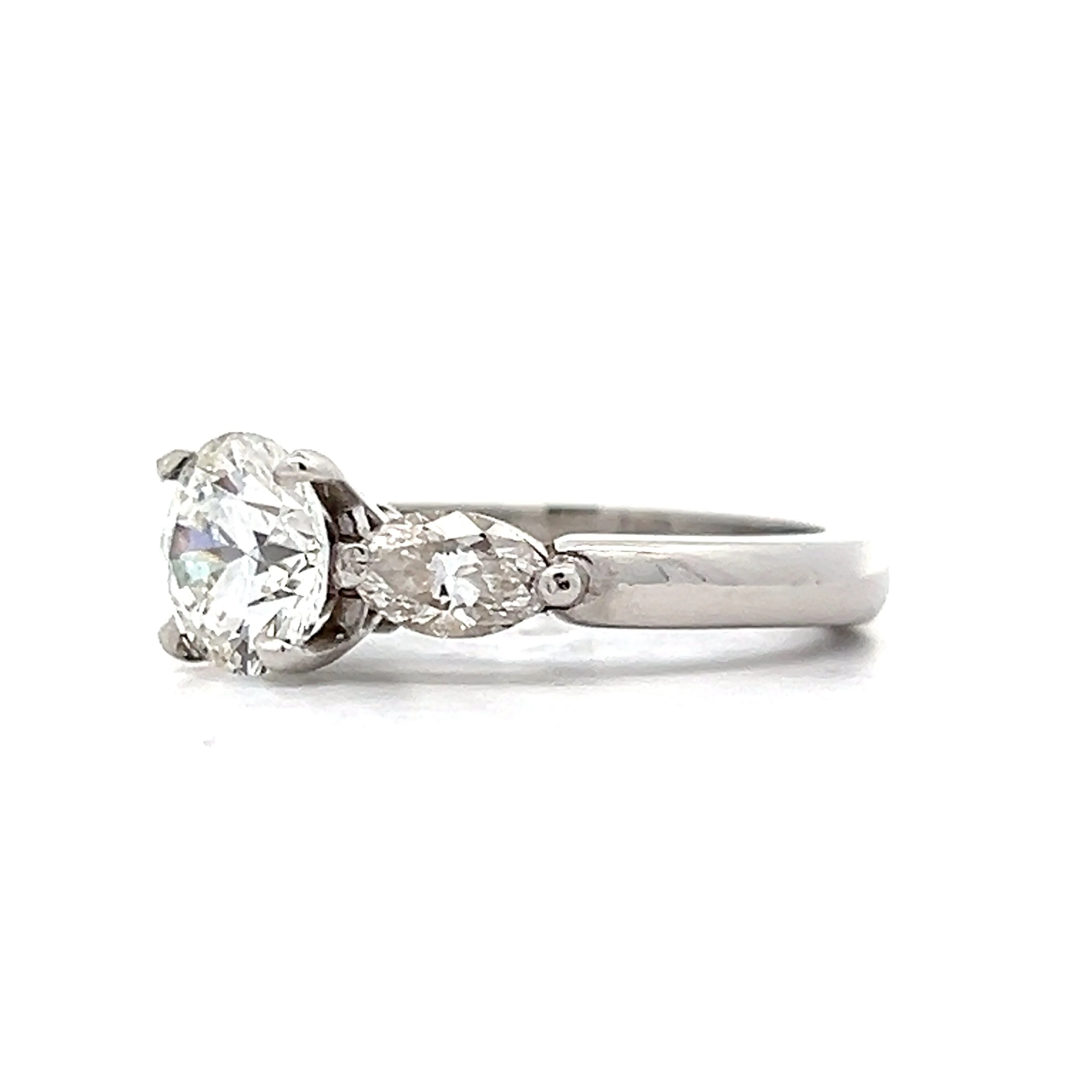 1.50 Three Stone Diamond Engagement Ring in Platinum - Image 2