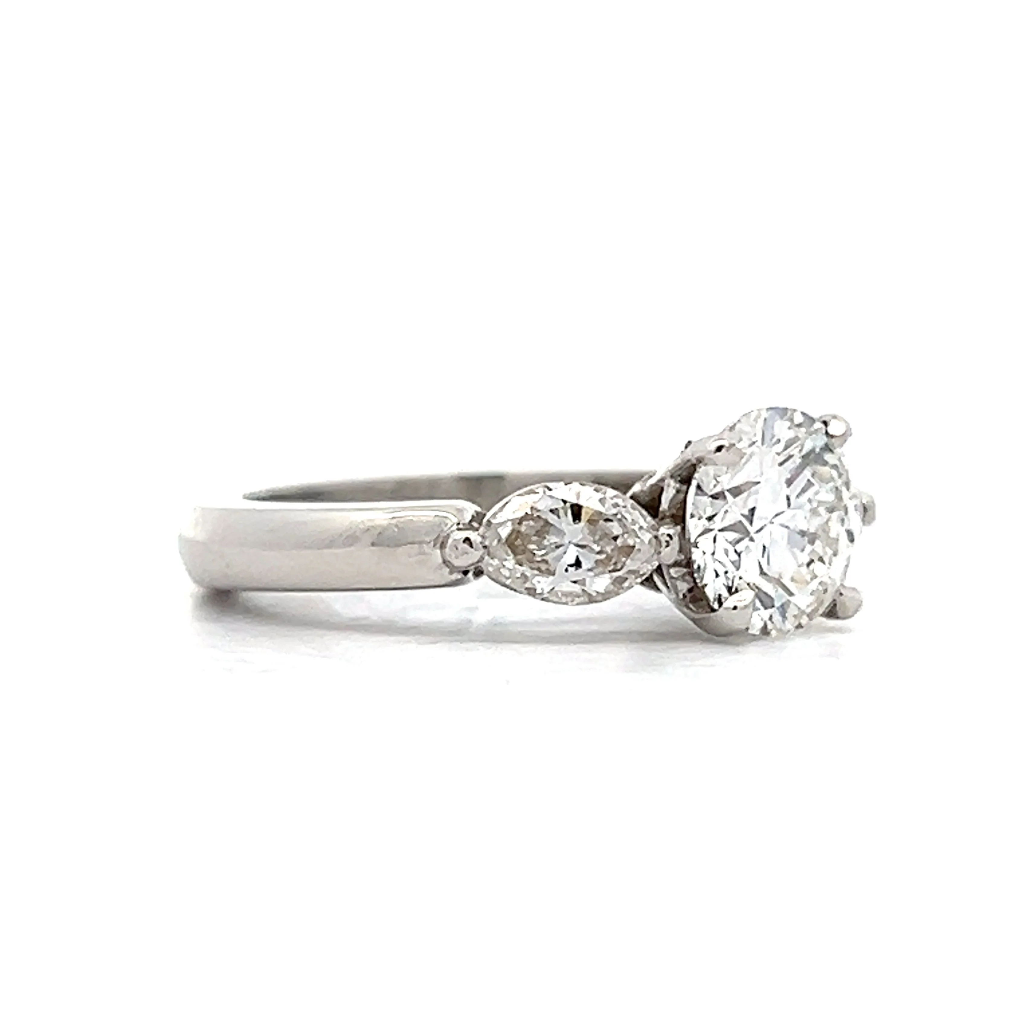 1.50 Three Stone Diamond Engagement Ring in Platinum - Image 3