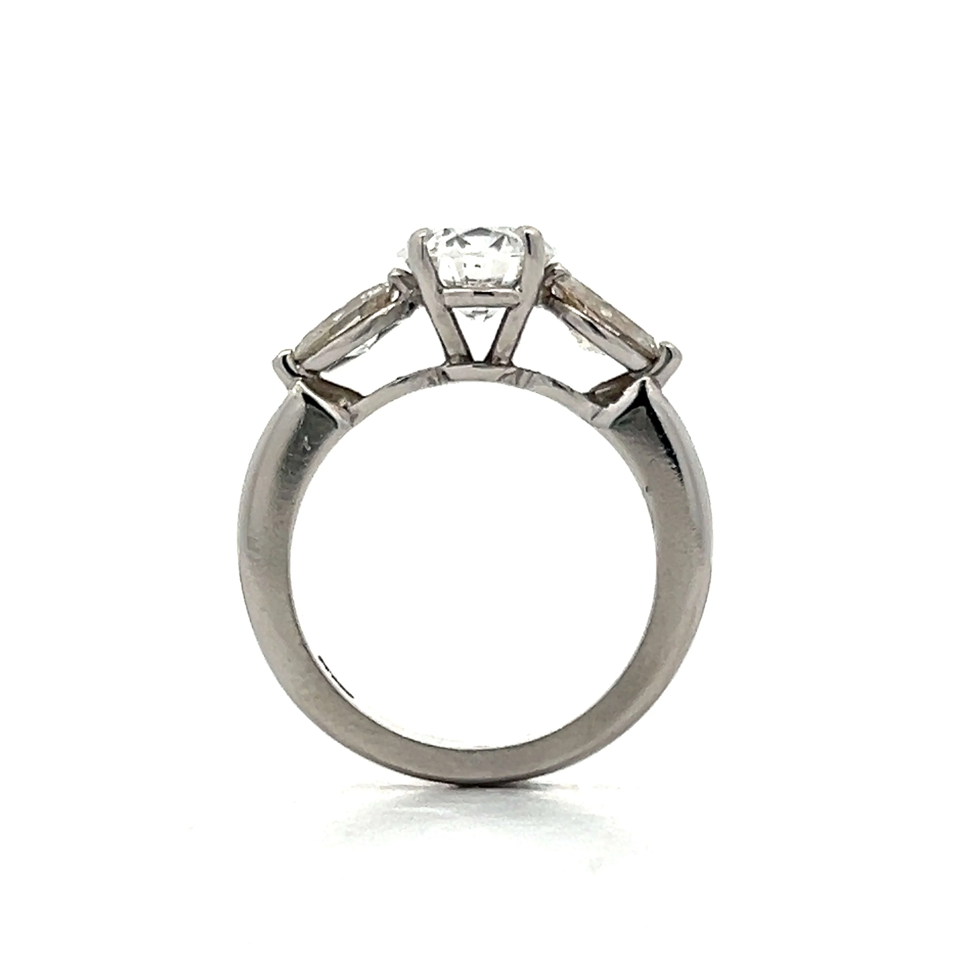 1.50 Three Stone Diamond Engagement Ring in Platinum - Image 4