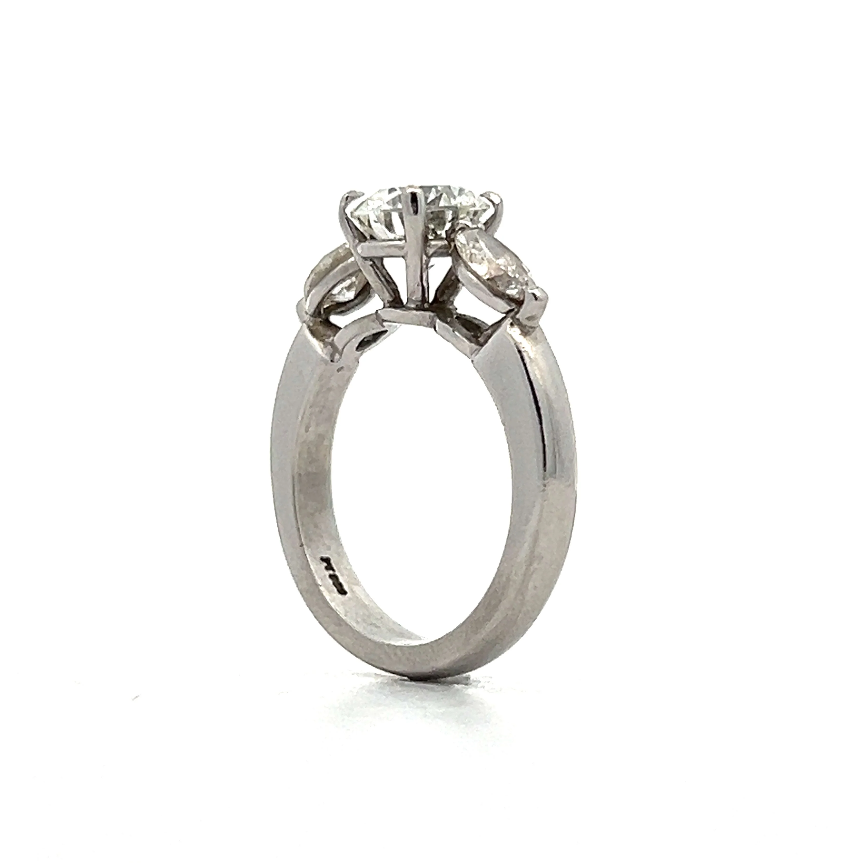 1.50 Three Stone Diamond Engagement Ring in Platinum - Image 5