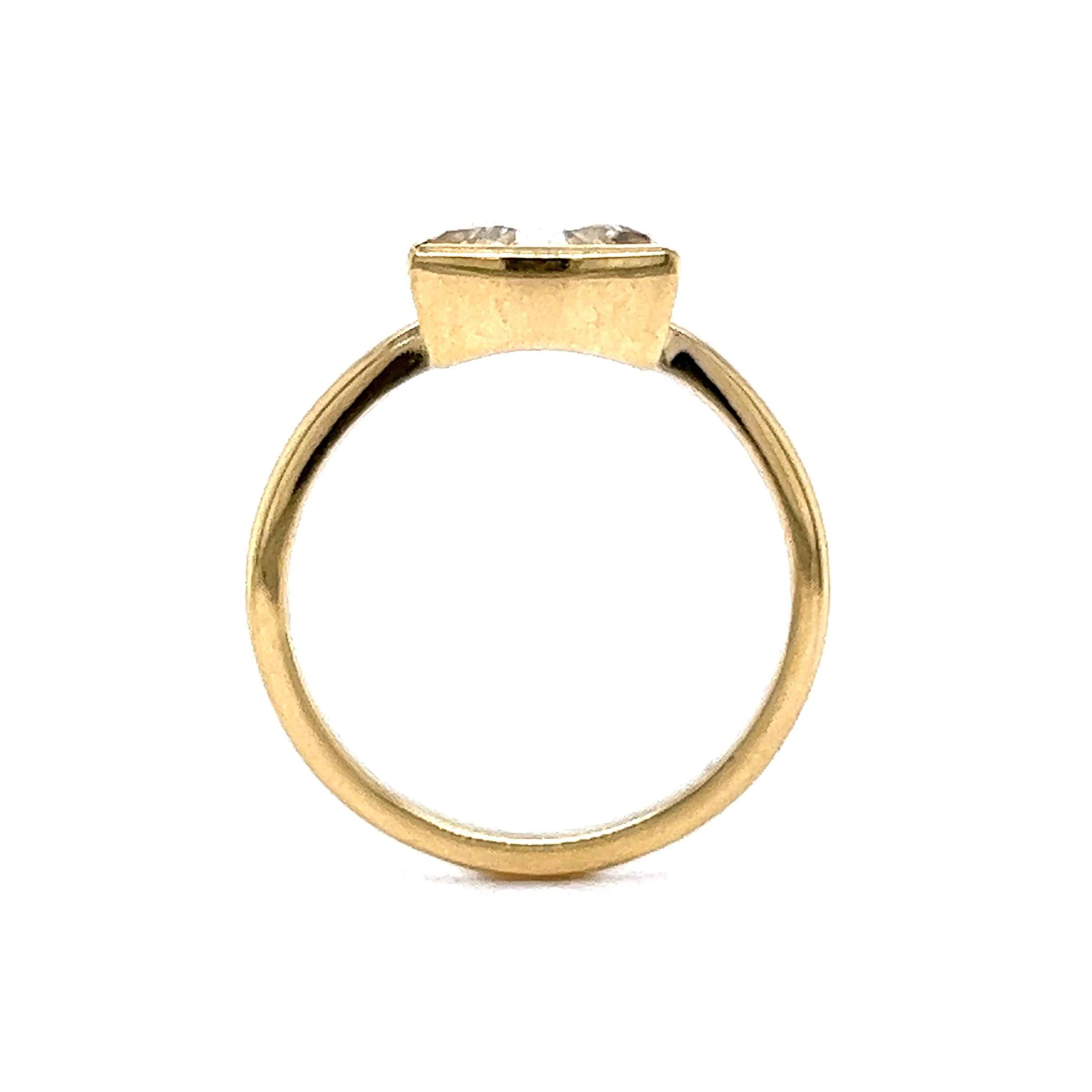 1.50 Trillion Rose Cut Diamond Engagement Ring in 14k Yellow Gold - Image 4