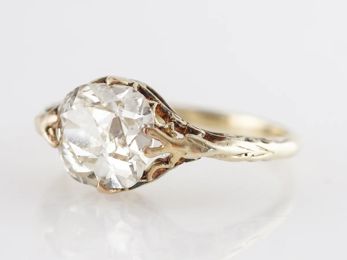 1.50 Victorian GIA Diamond Engagement Ring in 14K Yellow Gold - Image 2