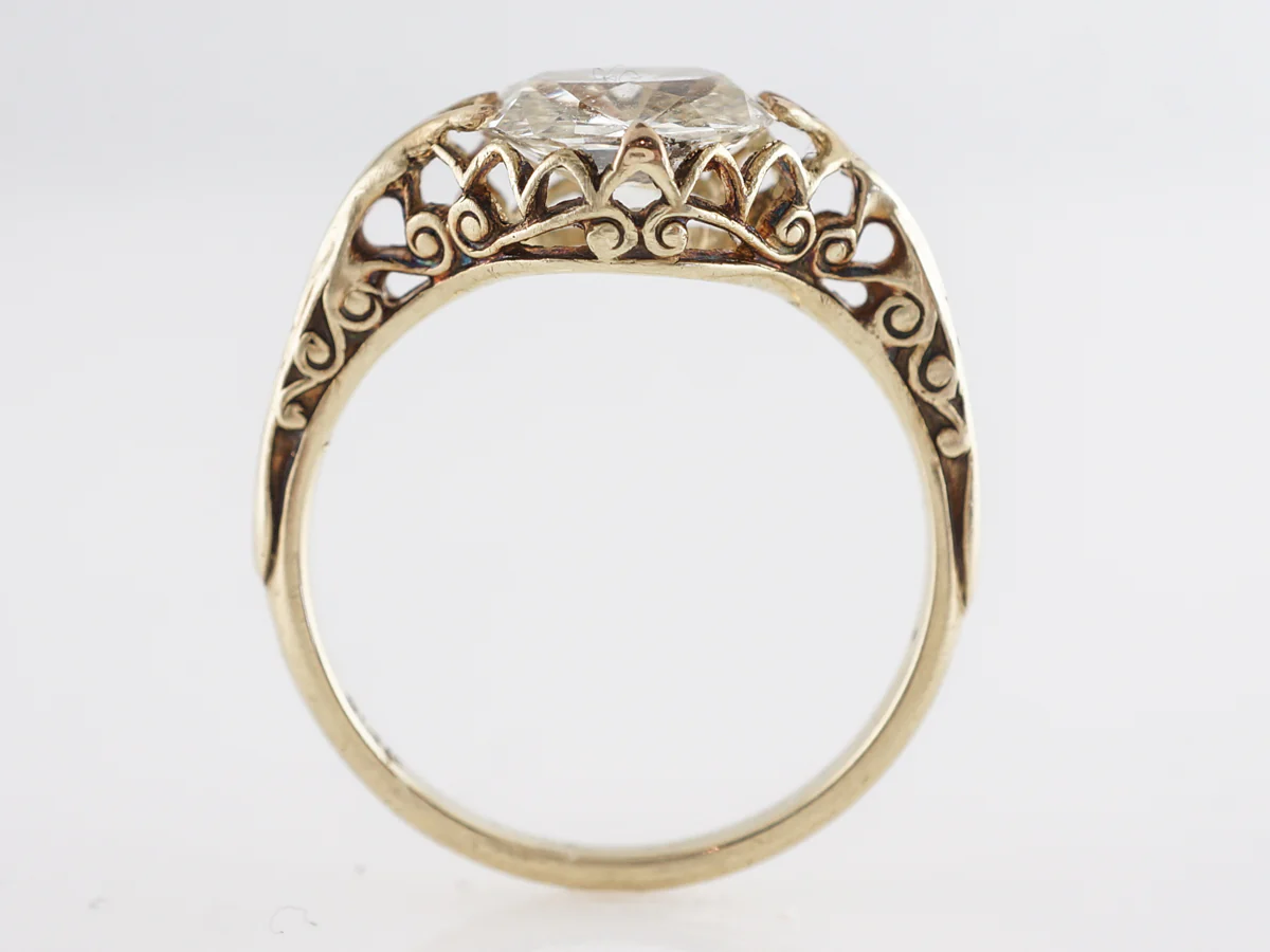1.50 Victorian GIA Diamond Engagement Ring in 14K Yellow Gold - Image 4