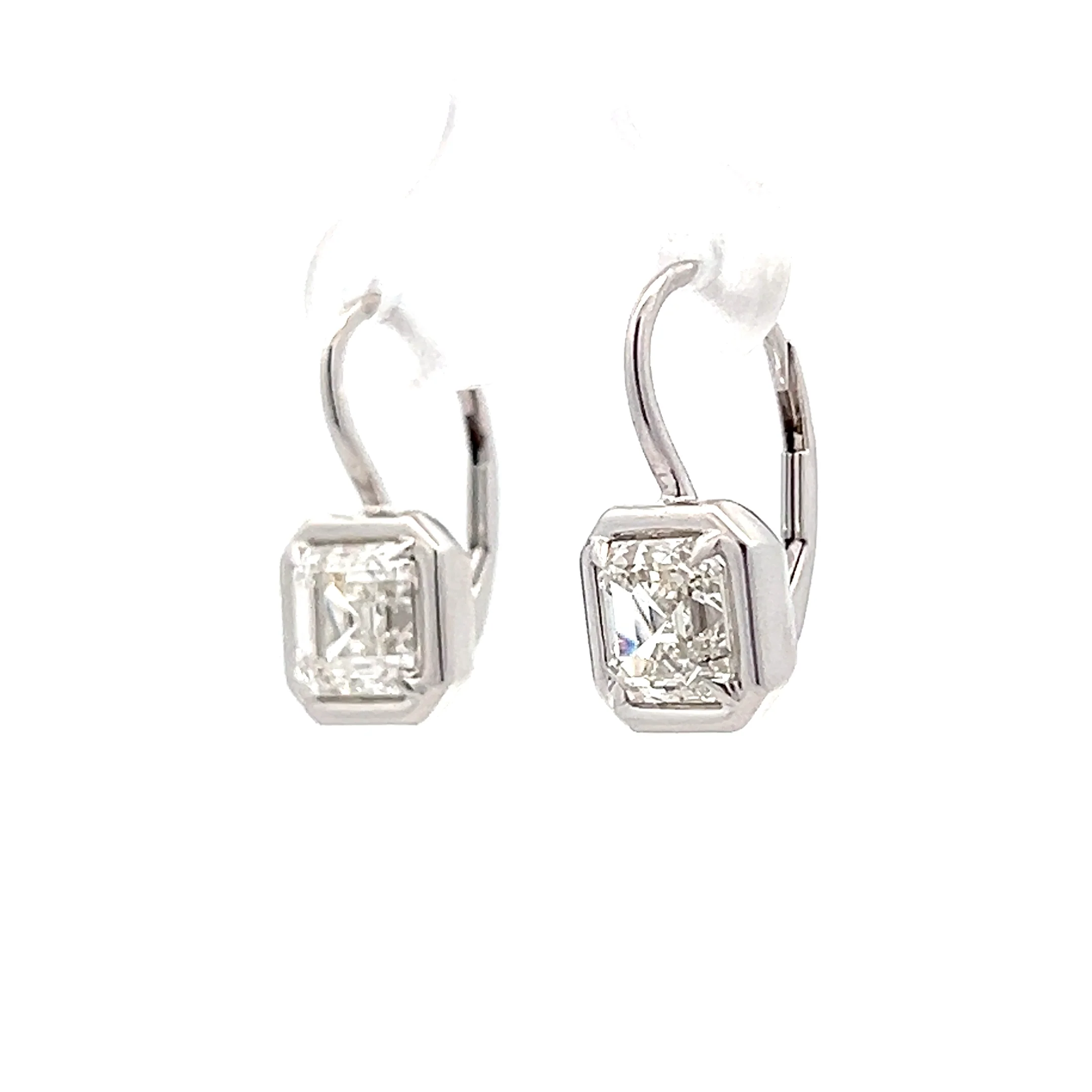 1.51 Asscher Diamond Drop Earrings in 18k - Image 2