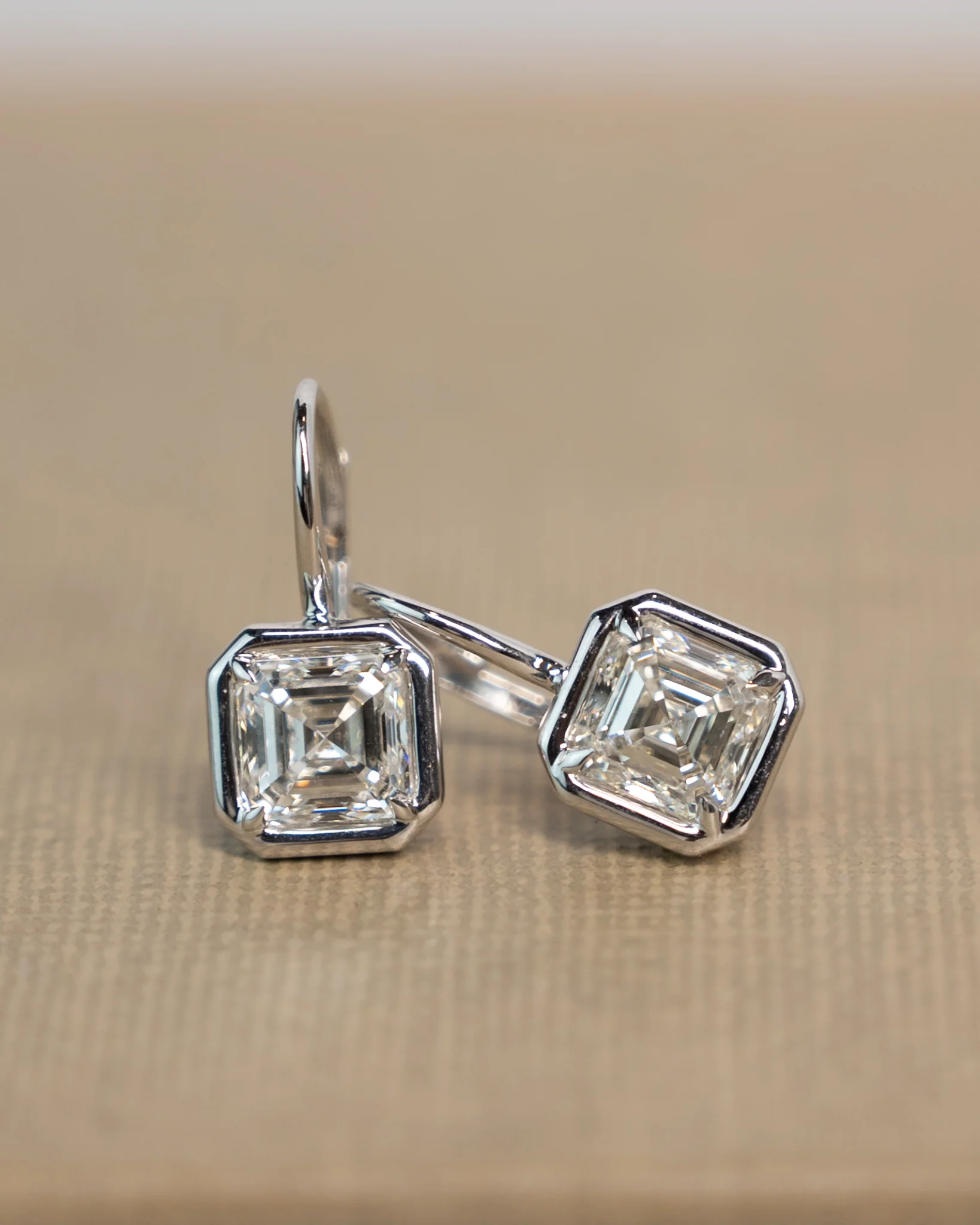 1.51 Asscher Diamond Drop Earrings in 18k - Image 4