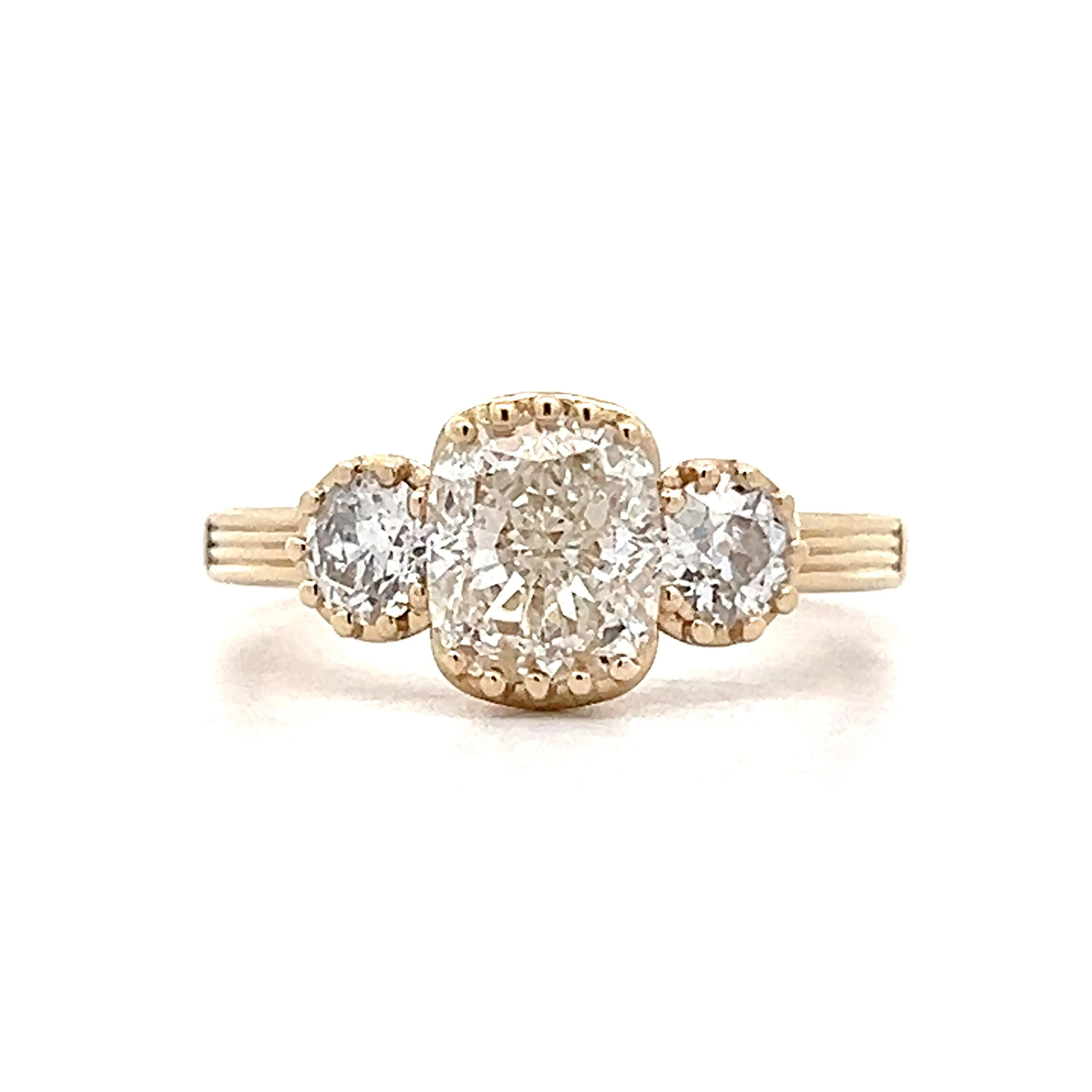 1.51 Cushion Cut Diamond Engagement Ring in 14k