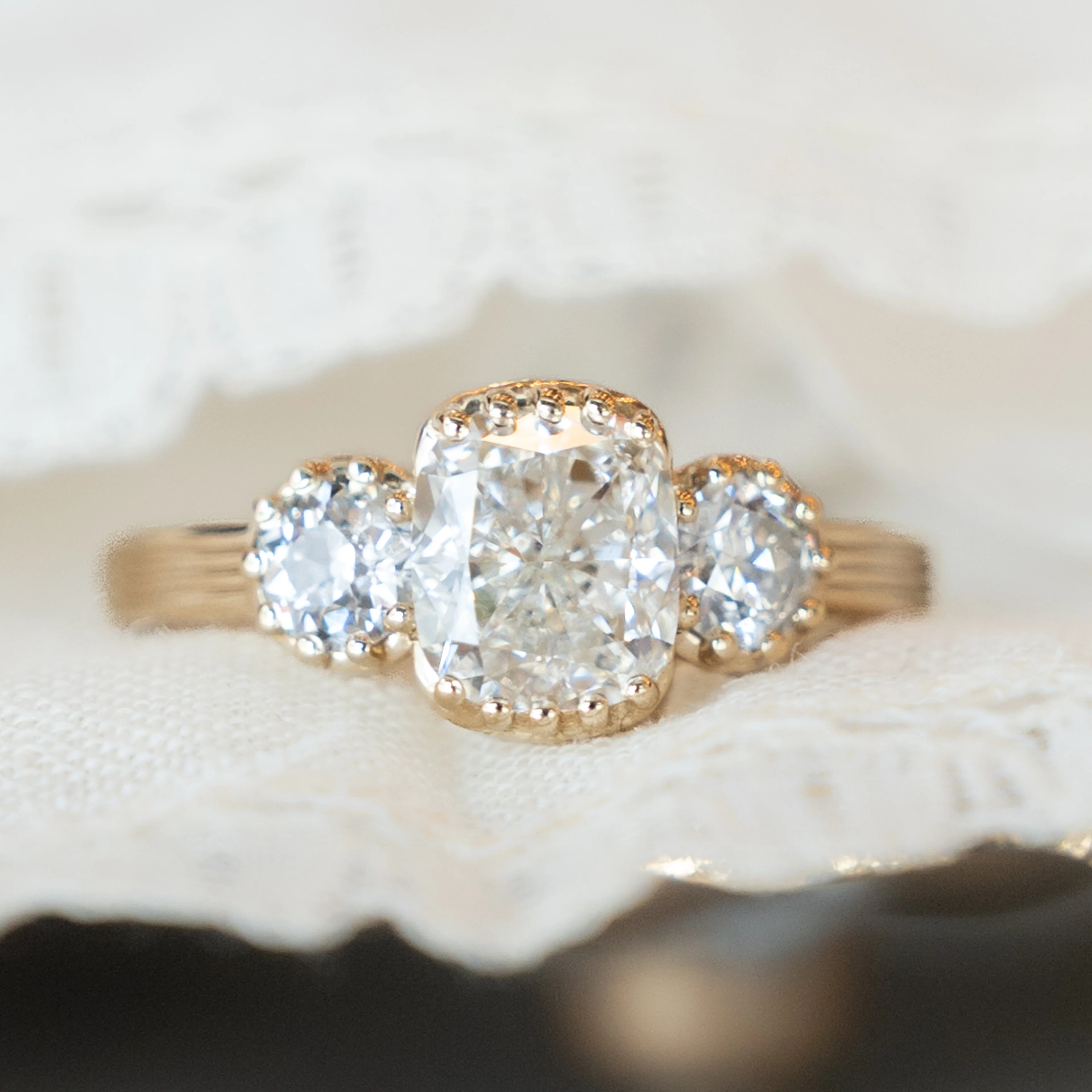 1.51 Cushion Cut Diamond Engagement Ring in 14k - Image 6