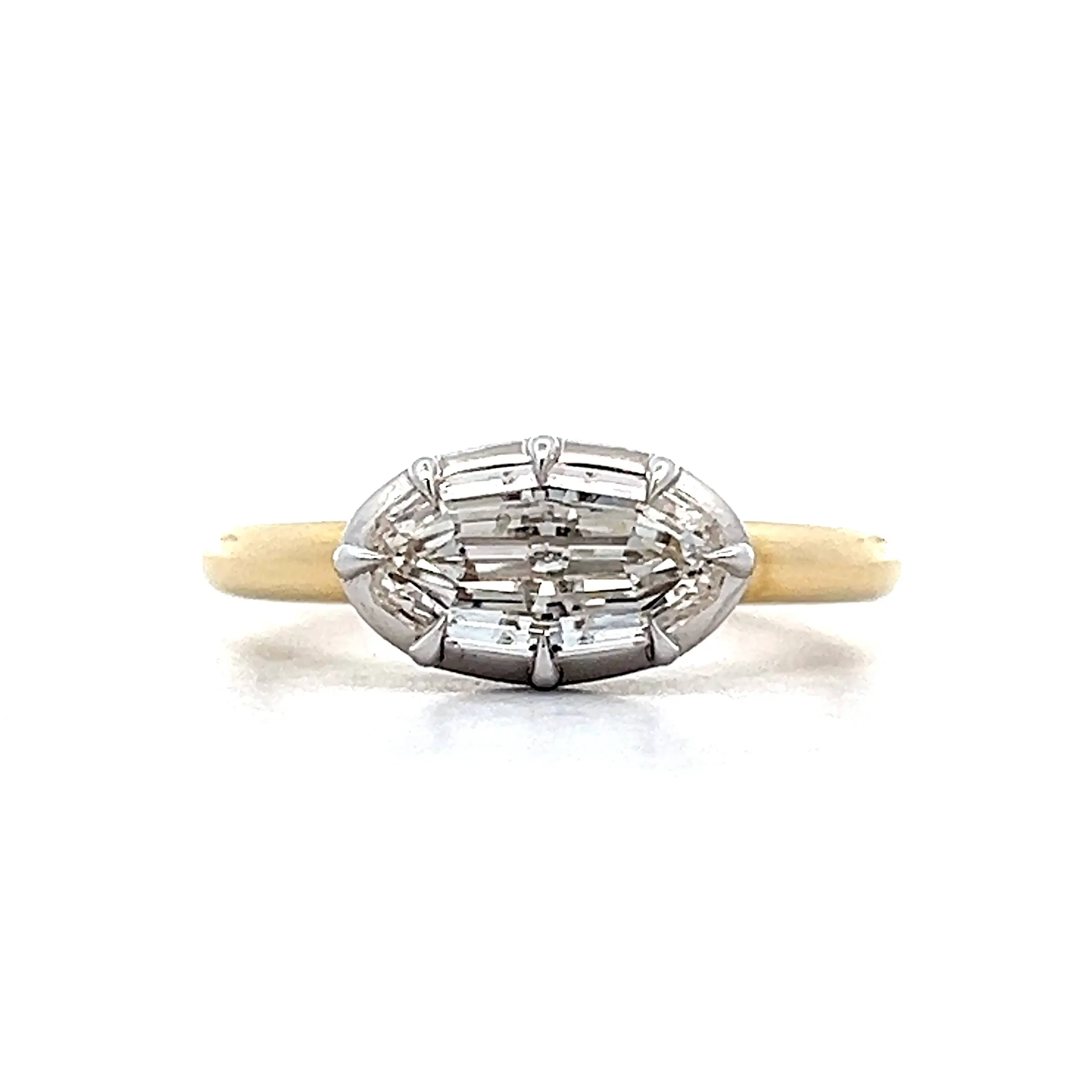 1.51 East-West Oval Diamond Engagement Ring in 14k