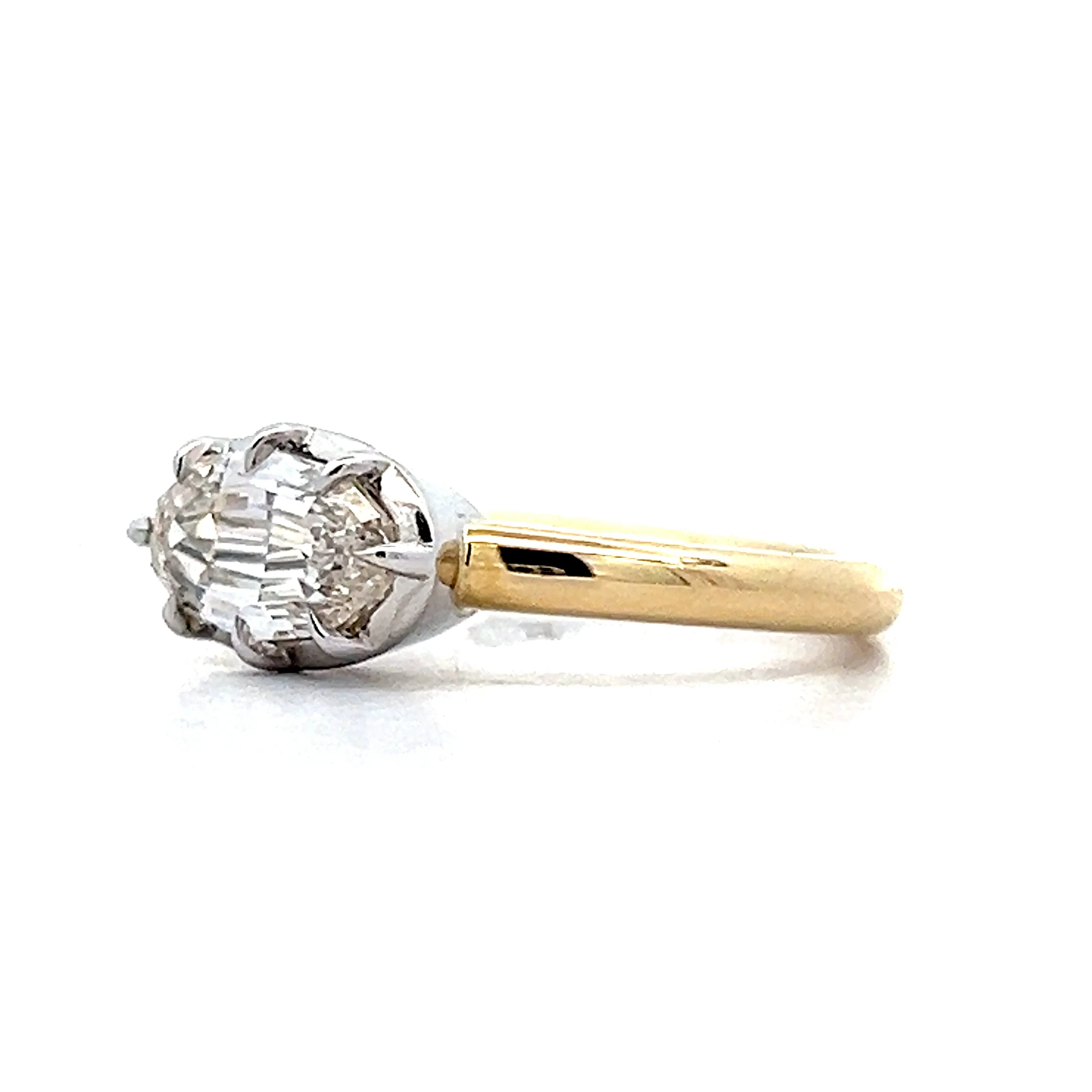1.51 East-West Oval Diamond Engagement Ring in 14k - Image 2