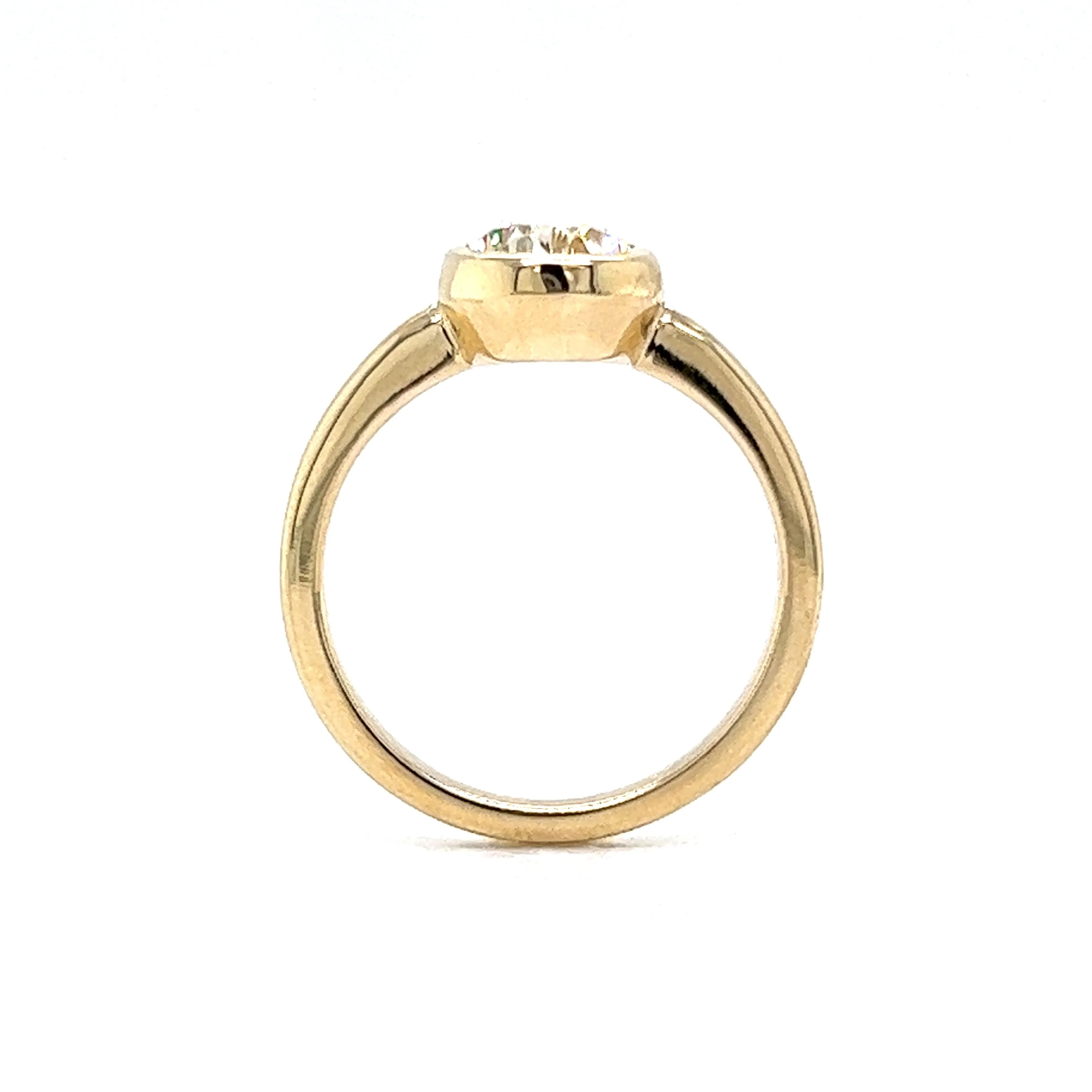 1.51 Light Yellow Pear Cut Diamond Engagement Ring in 14k Yellow Gold - Image 4
