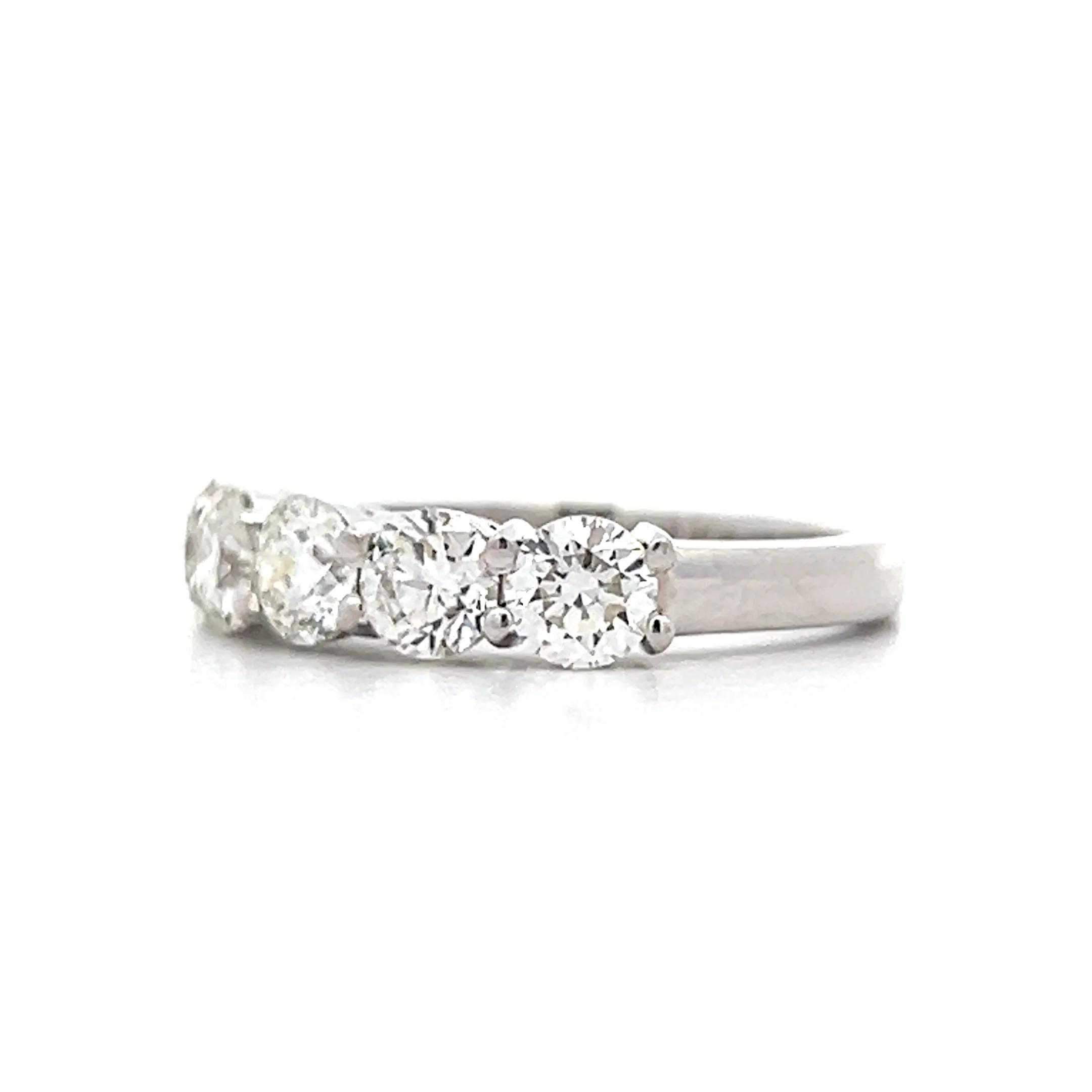 1.51 Five Stone Diamond Wedding Band in 18k - Image 2