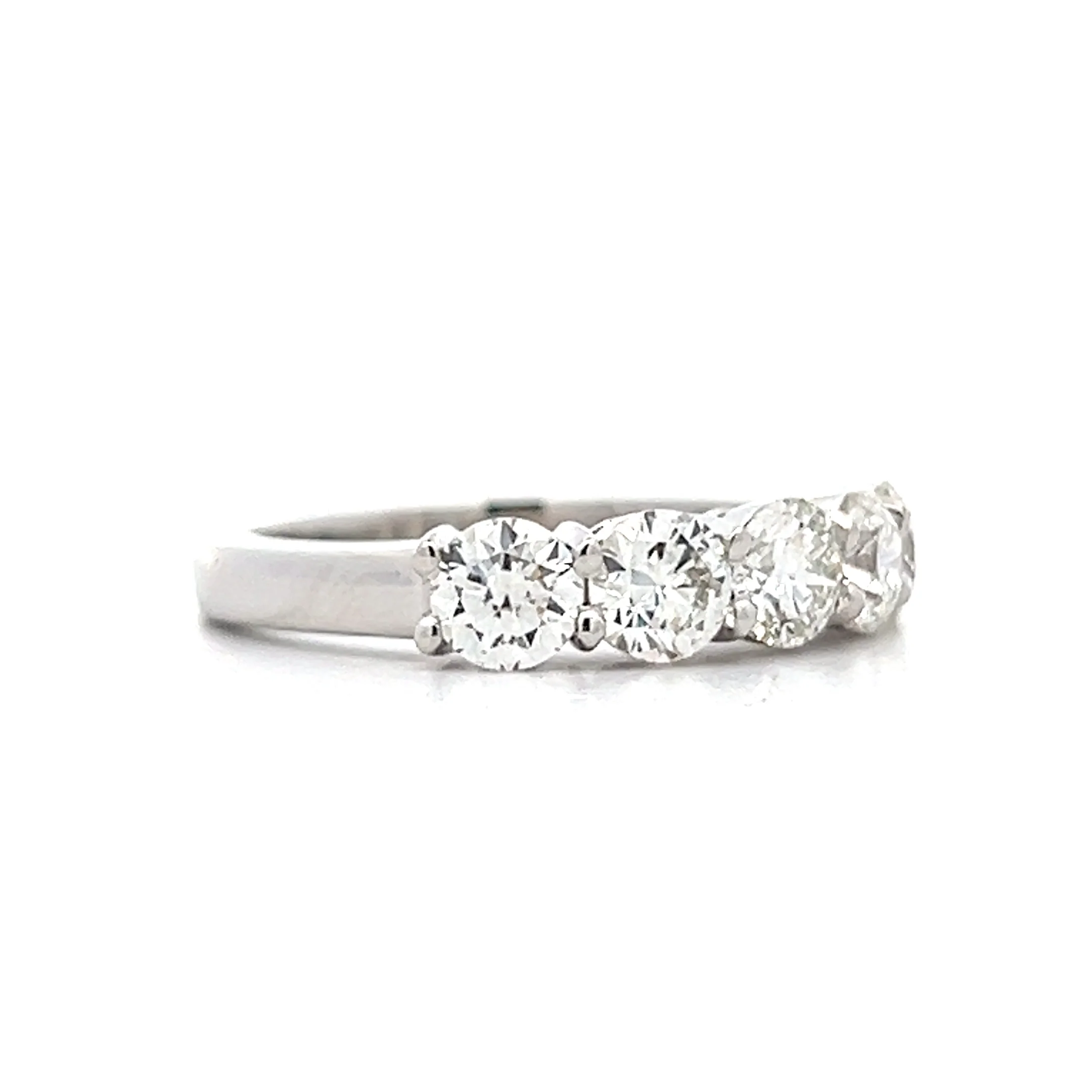 1.51 Five Stone Diamond Wedding Band in 18k - Image 3