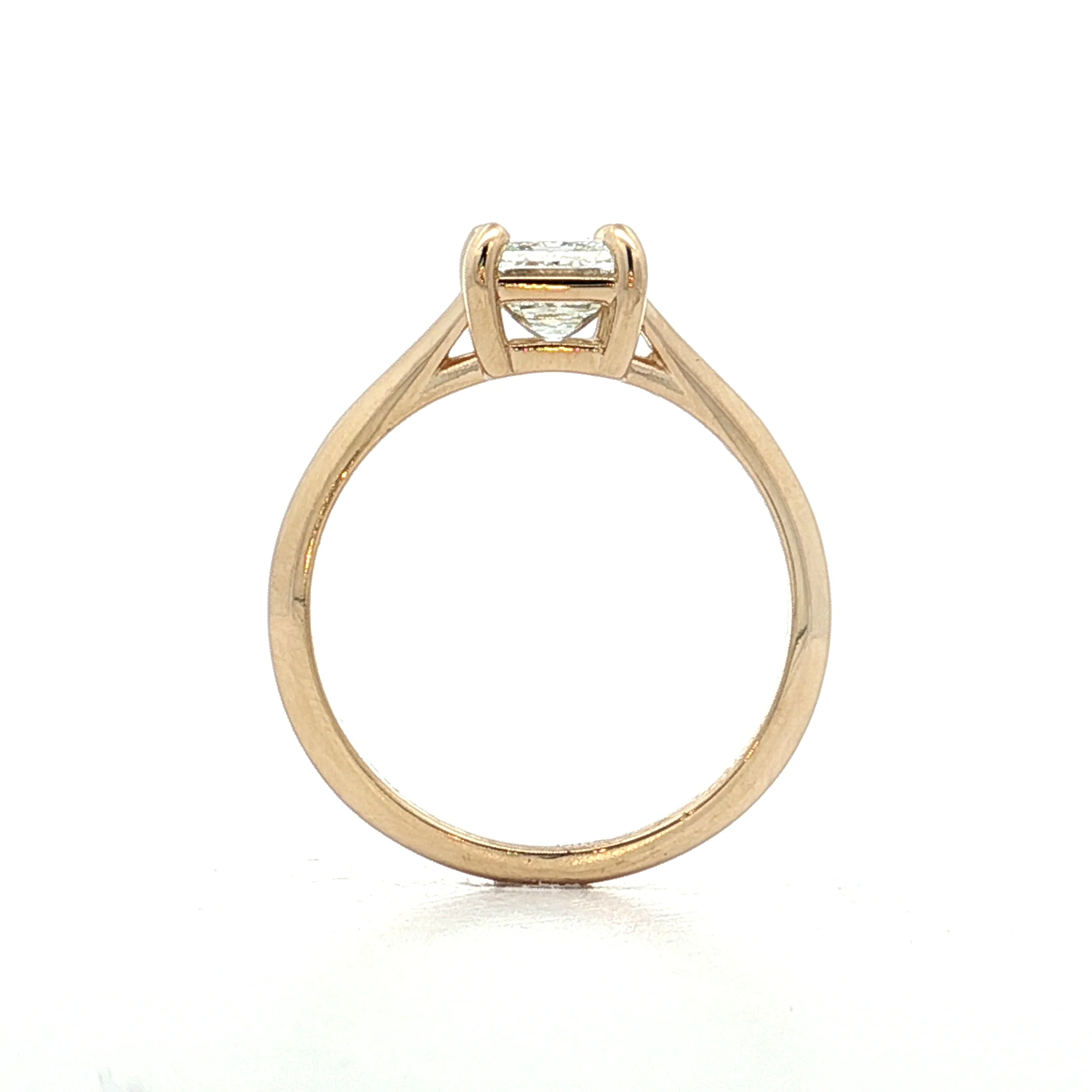 1.51 GIA Emerald Crisscut Diamond Engagement Ring 14k - Image 4