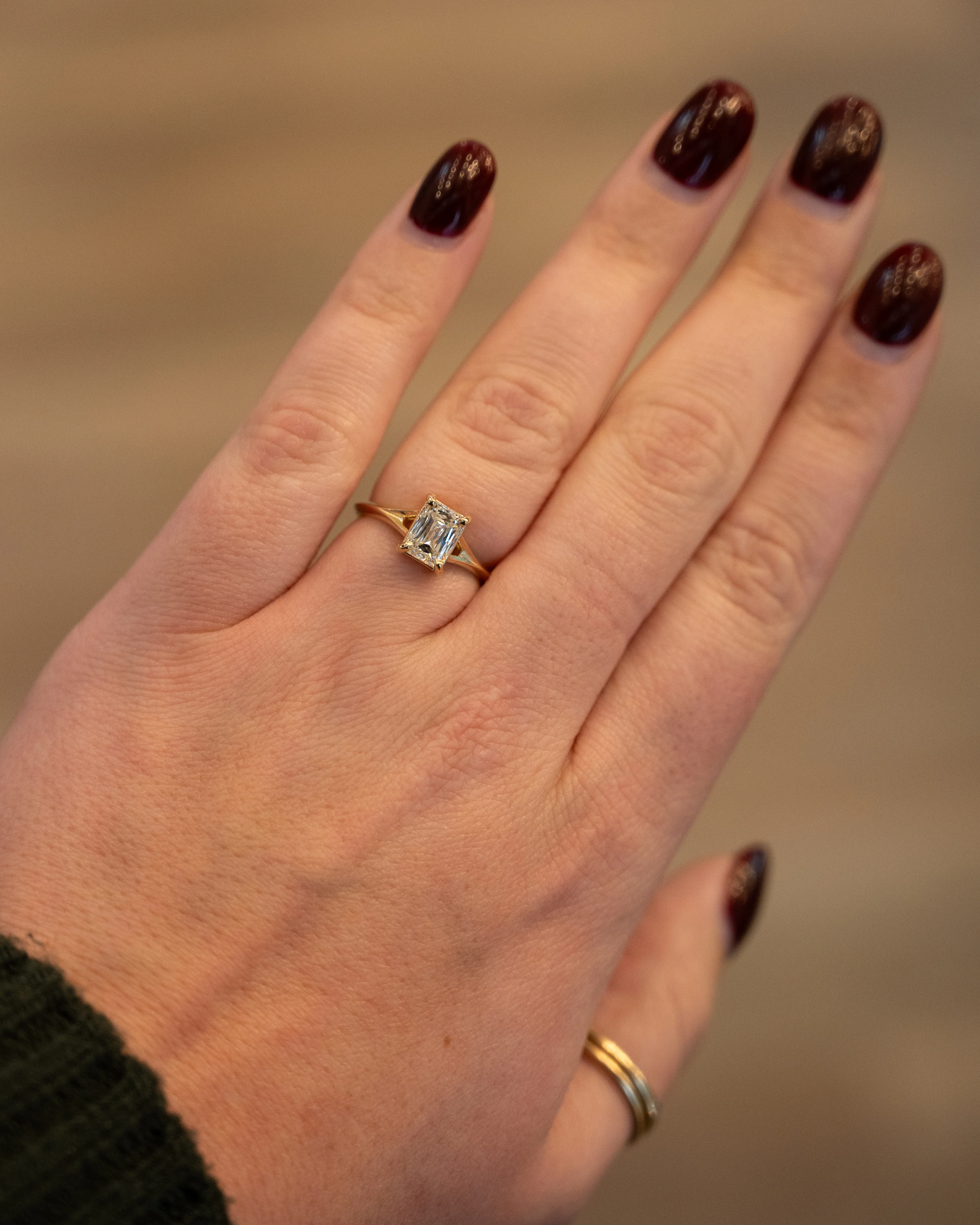 1.51 GIA Emerald Crisscut Diamond Engagement Ring 14k - Image 7