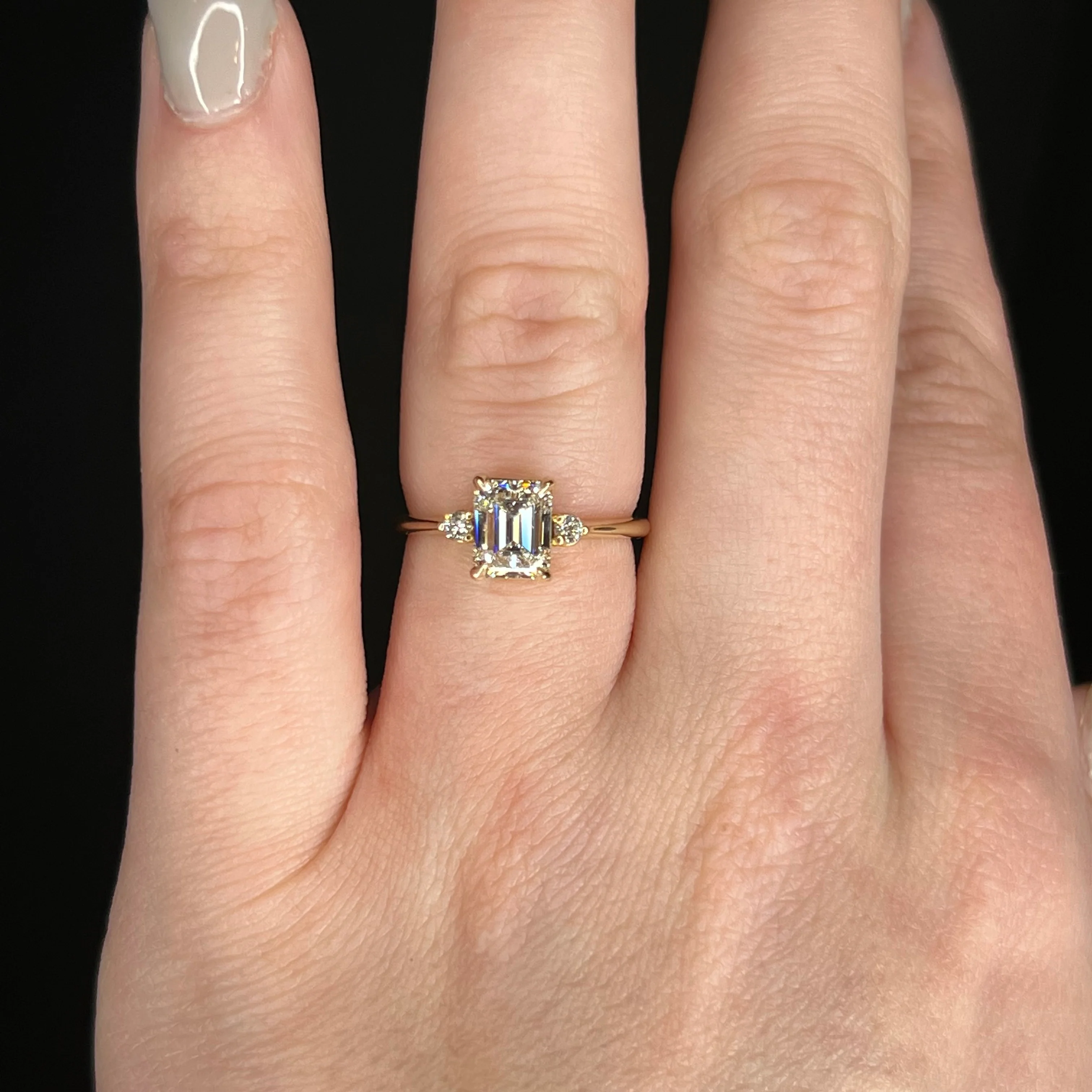 1.51 GIA Emerald Cut Diamond Engagement Ring in 14k Yellow Gold - Image 6