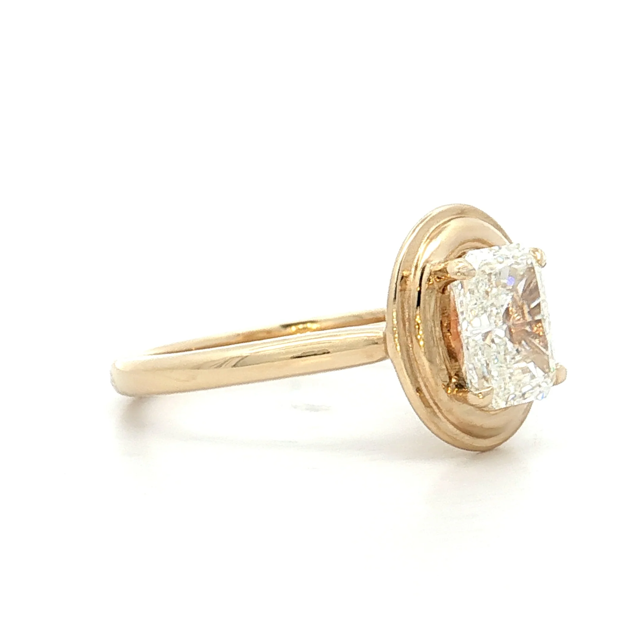 1.51 GIA Radiant Diamond Engagement Ring 14k Yellow Gold - Image 3
