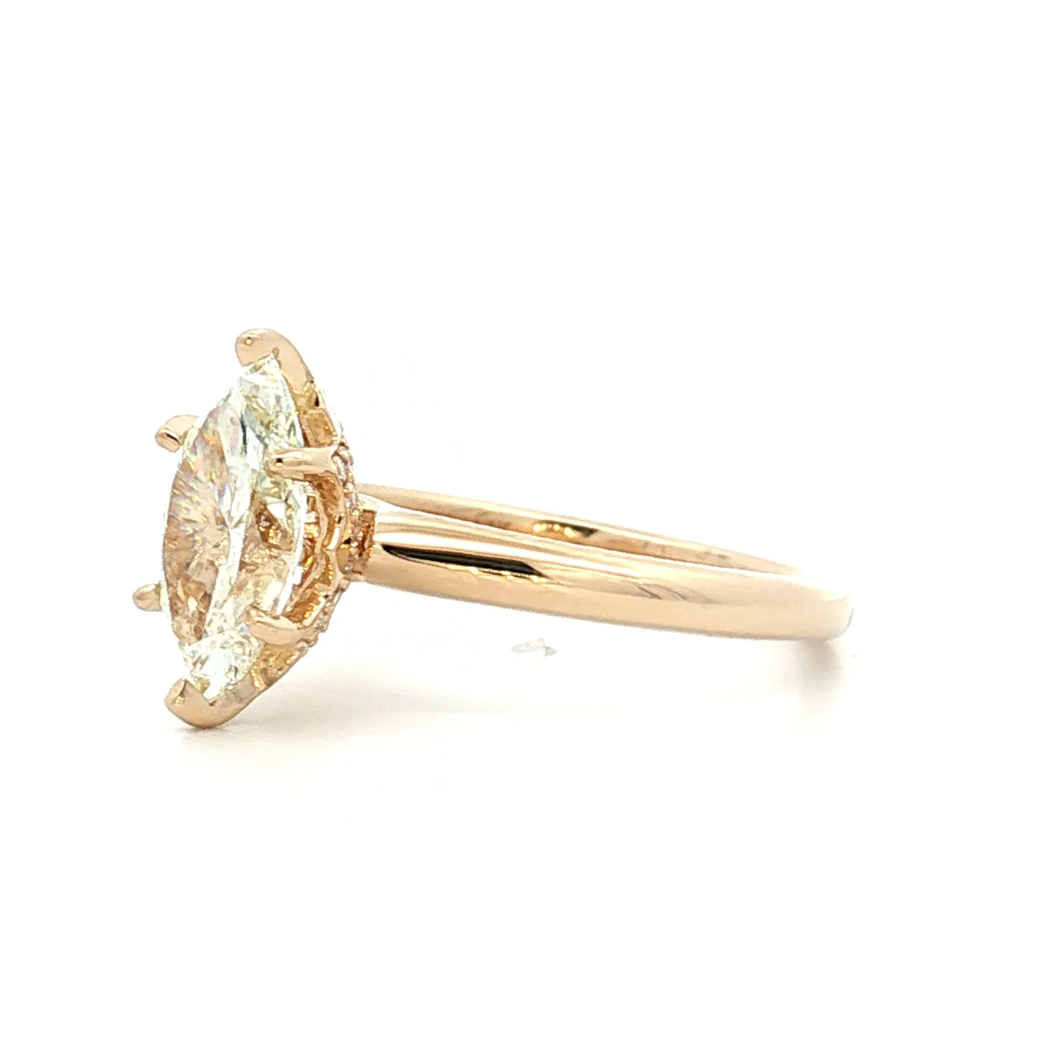 1.51 Marquise Diamond Solitaire Engagement Ring 14k - Image 2