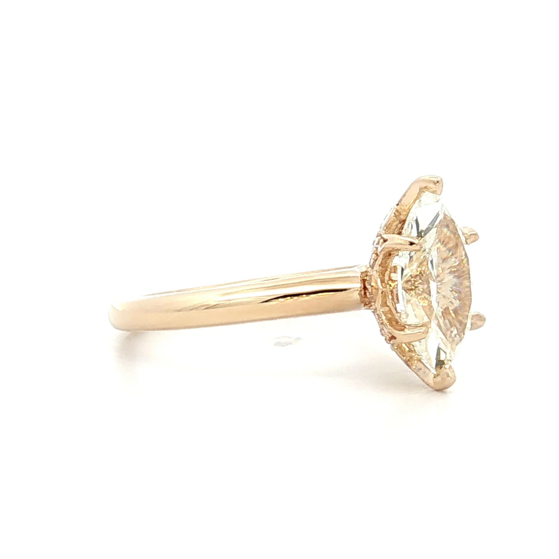 1.51 Marquise Diamond Solitaire Engagement Ring 14k - Image 3