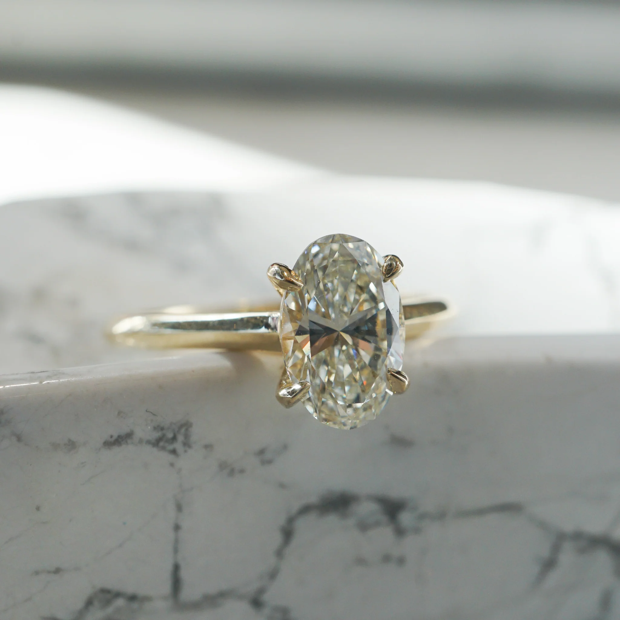 1.51 Oval Cut Solitaire Diamond Engagement Ring in 14k Yellow Gold - Image 5