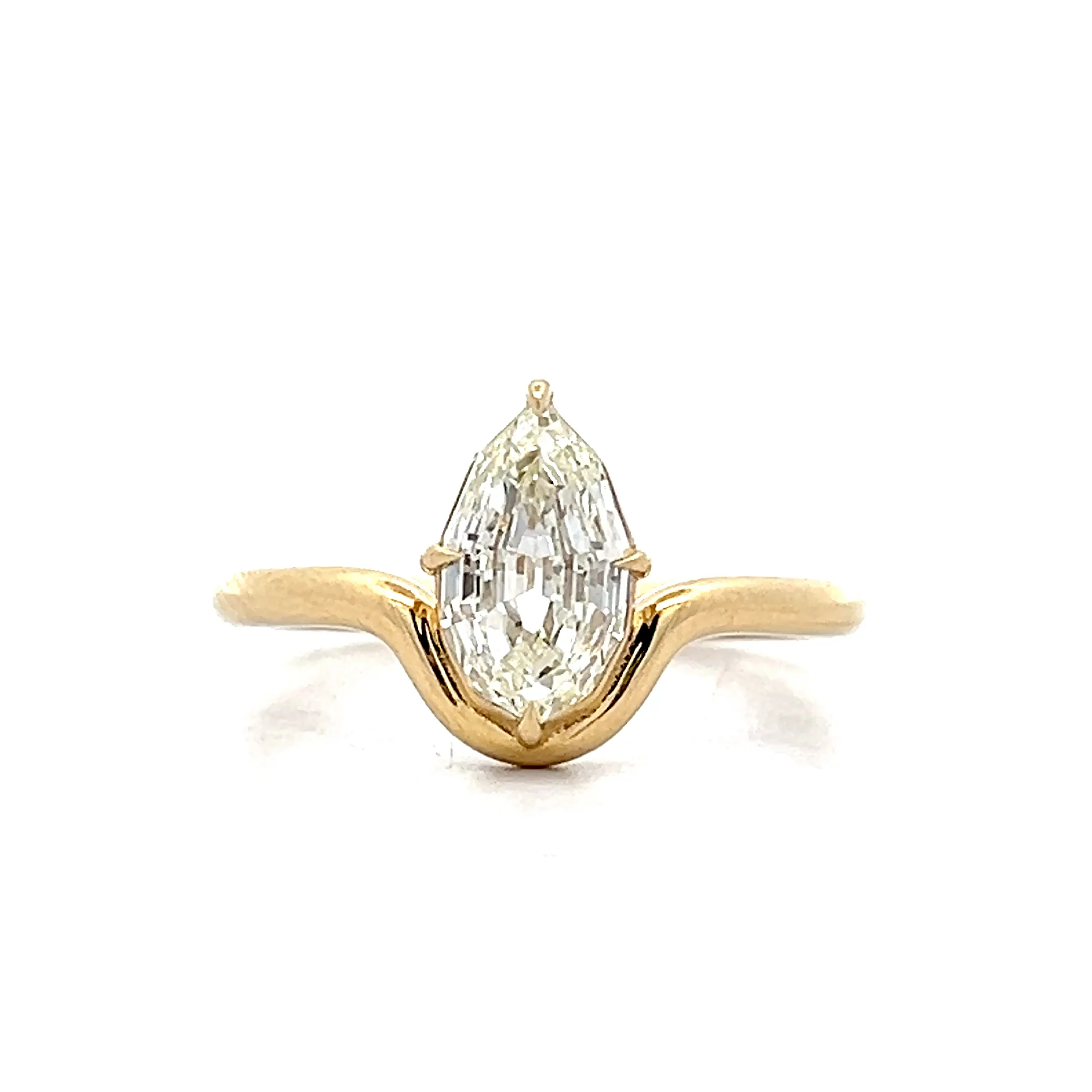 1.51 Pear Cut Diamond Engagement Ring in 14k - Image 4