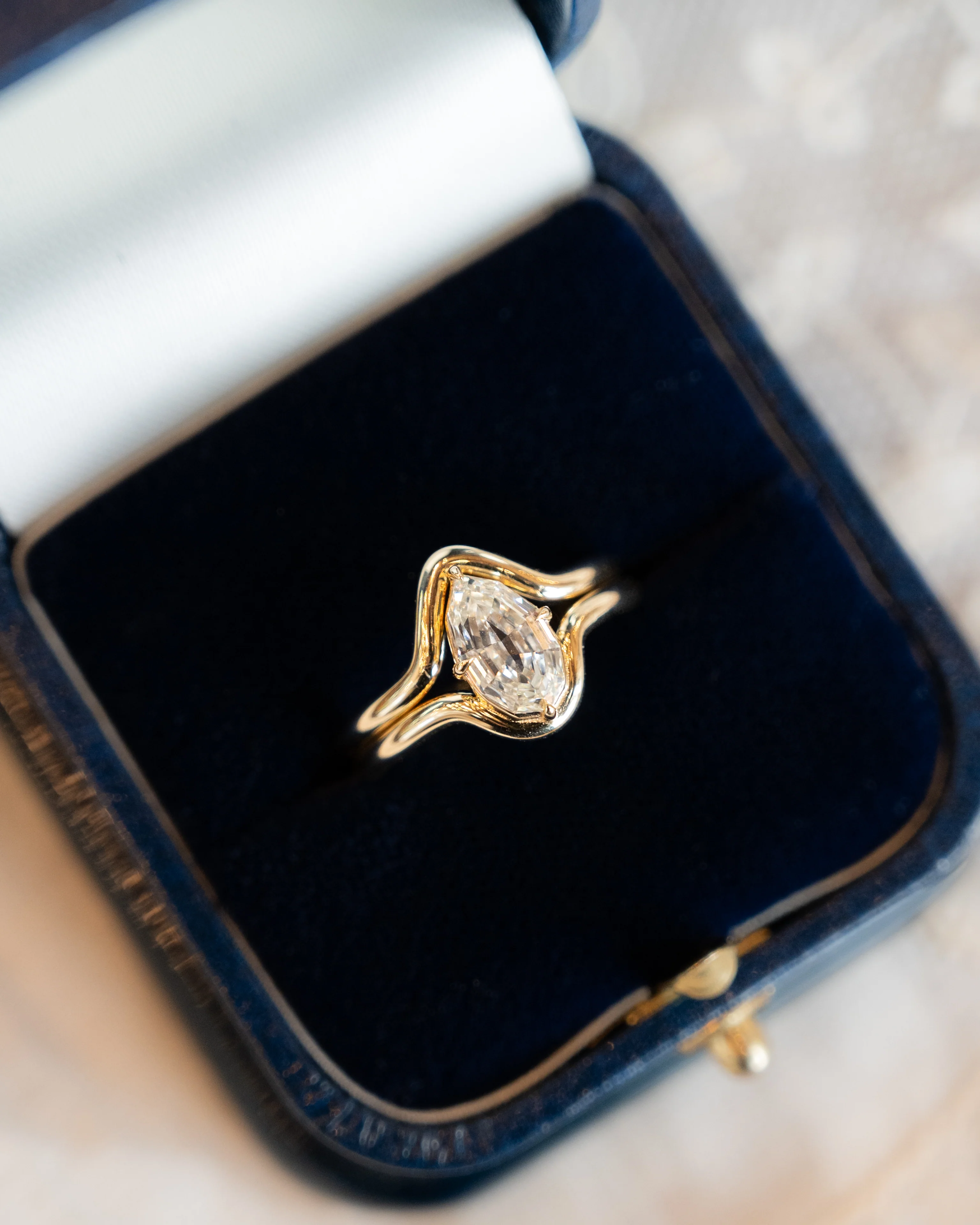 1.51 Pear Cut Diamond Engagement Ring in 14k - Image 9