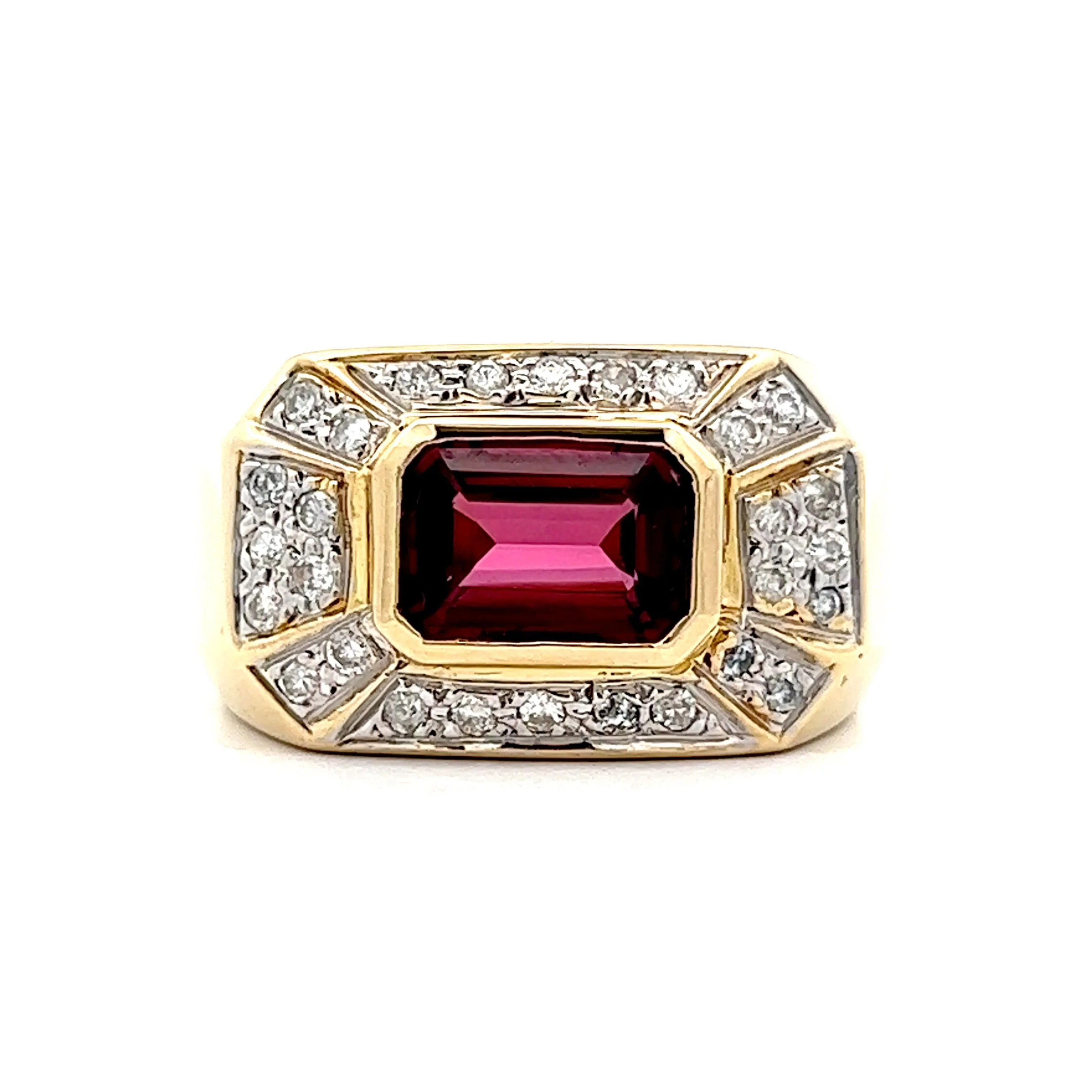 1.51 Pink Tourmaline Cocktail Ring in 14k Yellow Gold