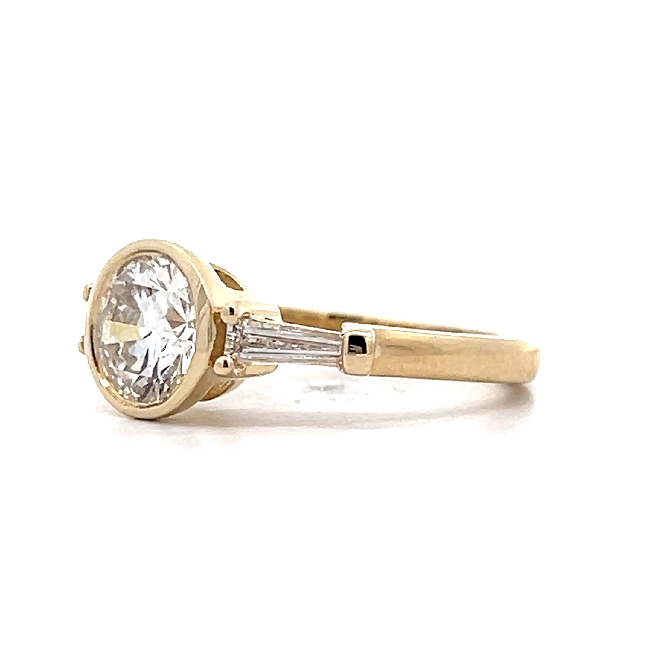 1.51 Round Brilliant Bezel Diamond Engagement Ring in 14k - Image 2
