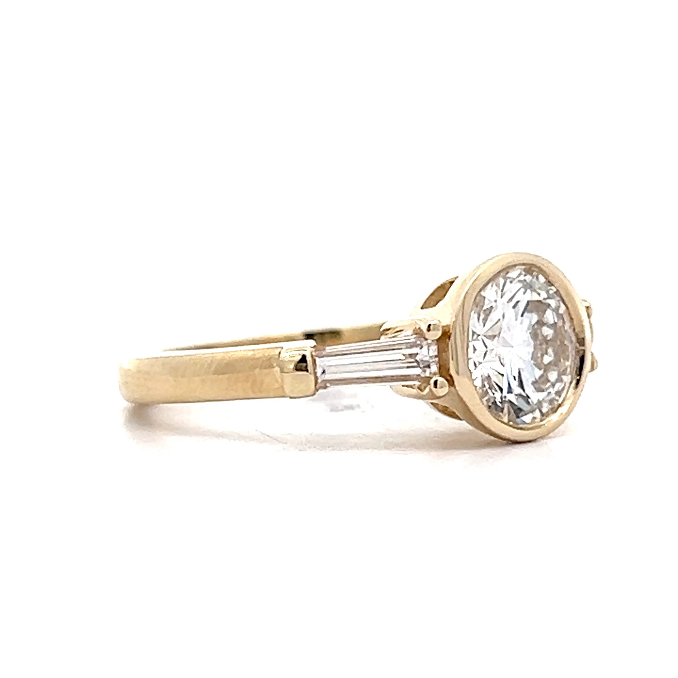 1.51 Round Brilliant Bezel Diamond Engagement Ring in 14k - Image 3
