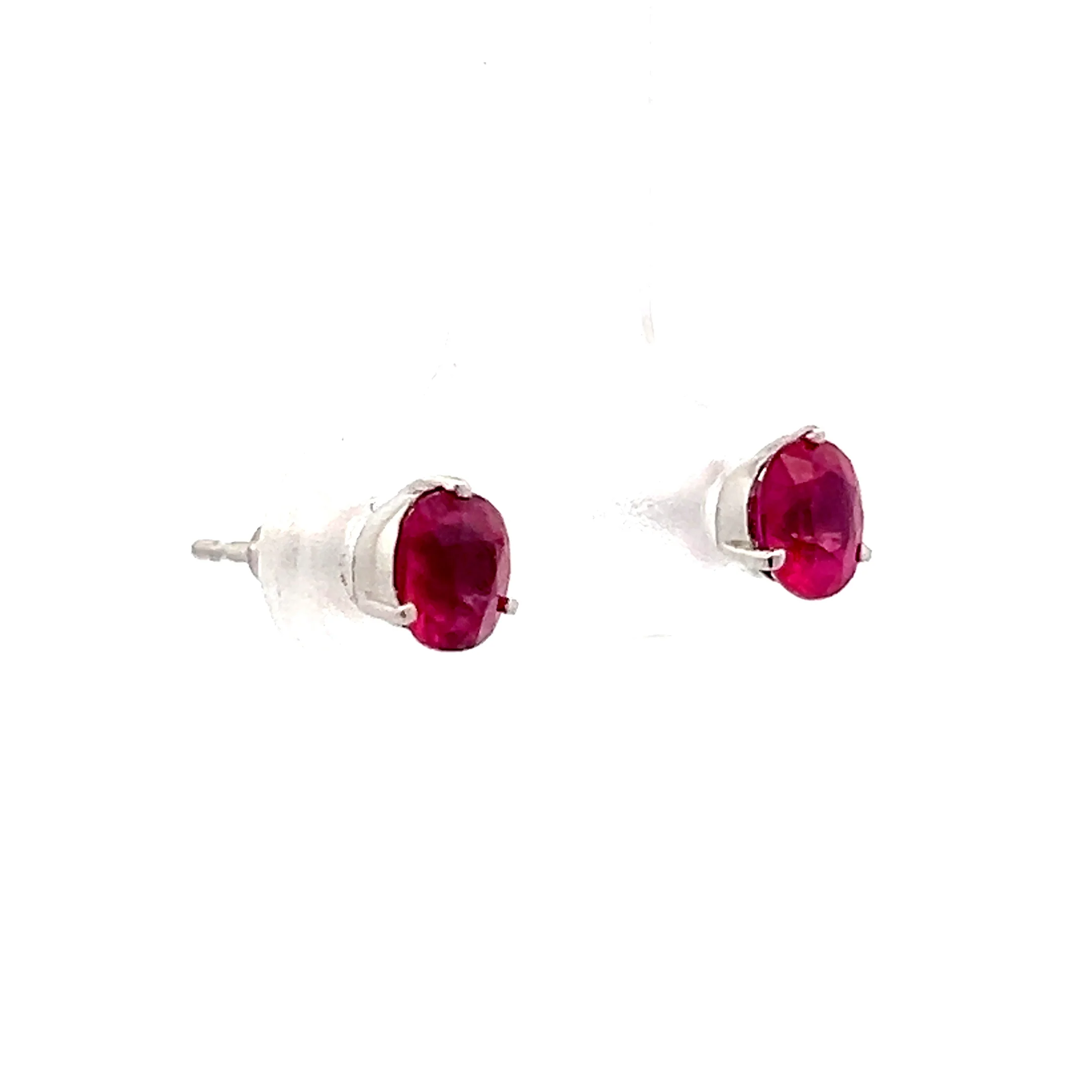 1.51 Ruby Stud Earrings in Platinum - Image 3