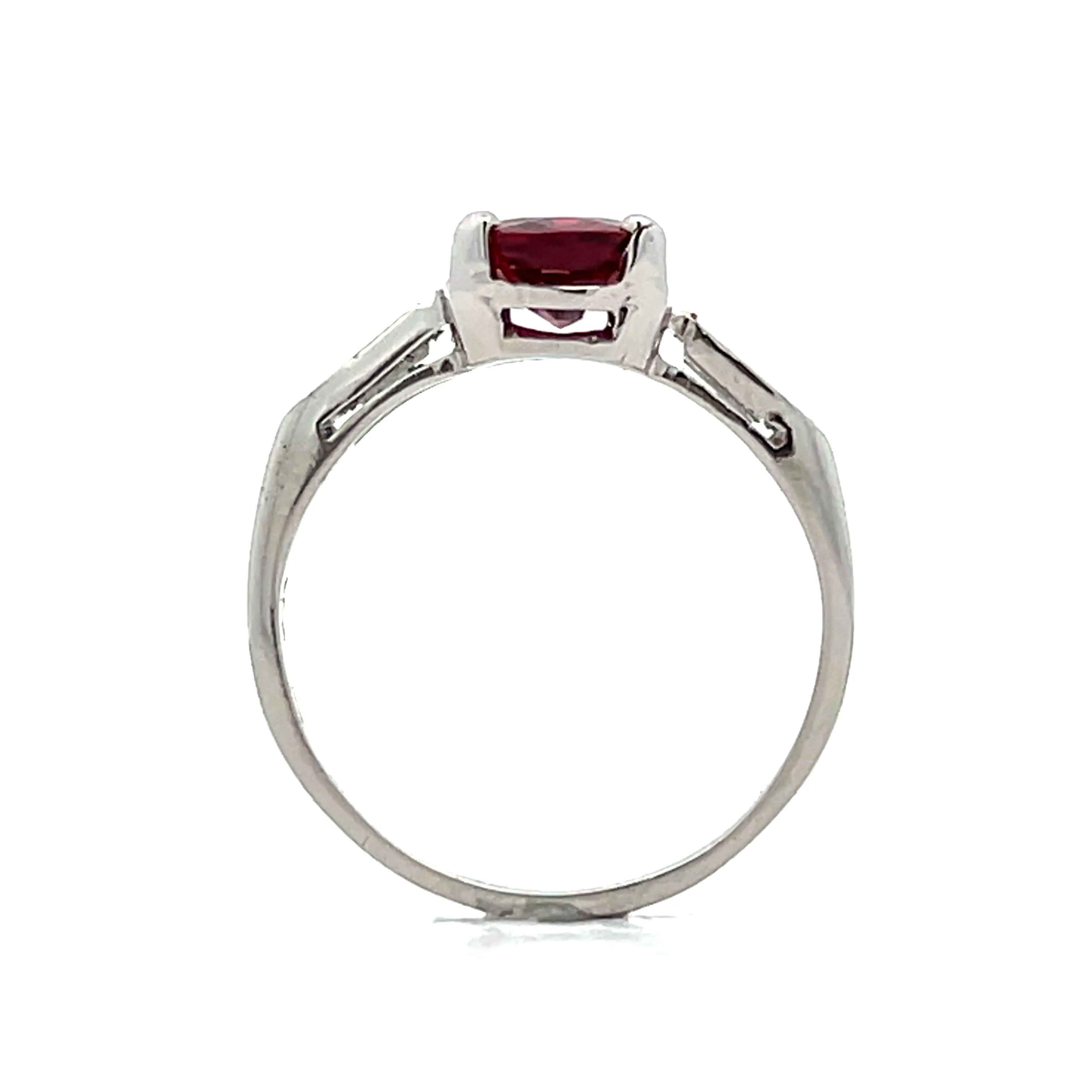 1.52 Antique Art Deco No Heat Ruby Engagement Ring - Image 4