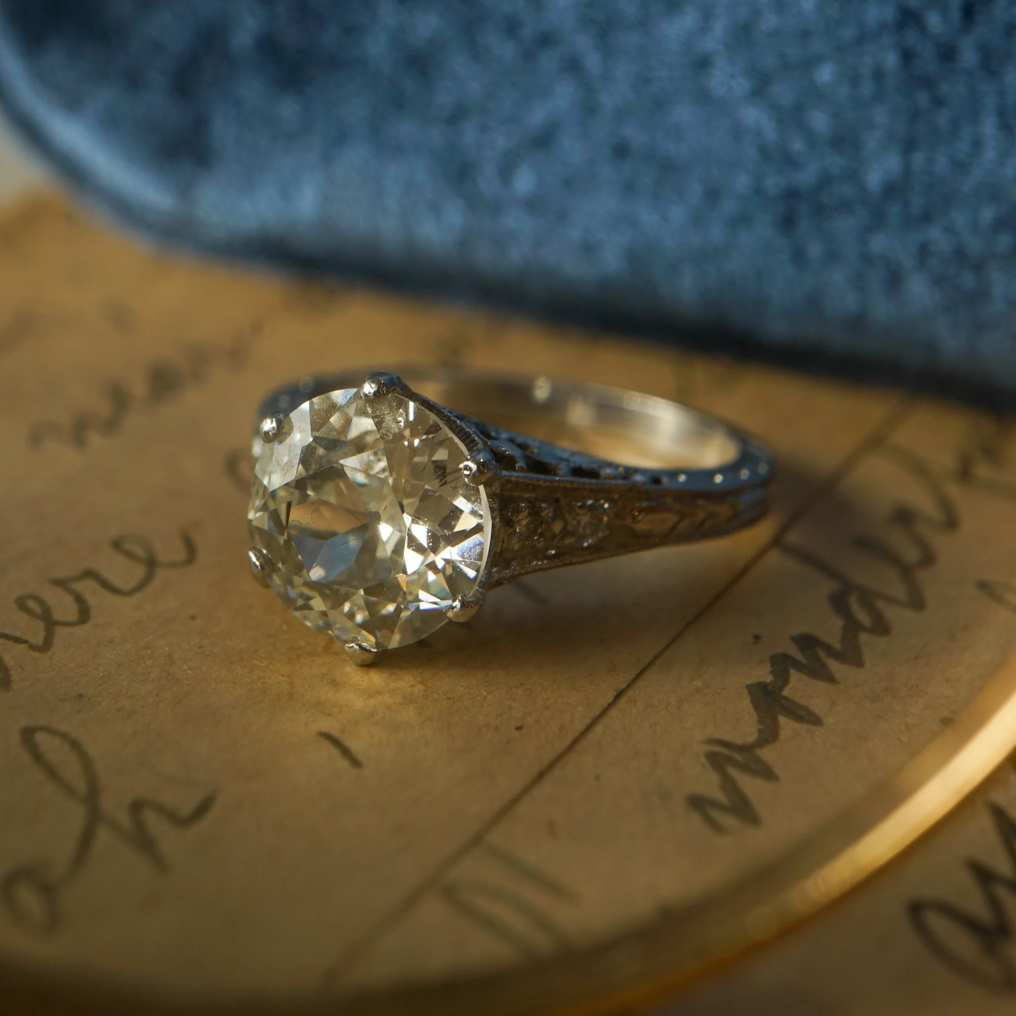 1.52 Art Deco Diamond Filigree Engagement Ring in Platinum - Image 6