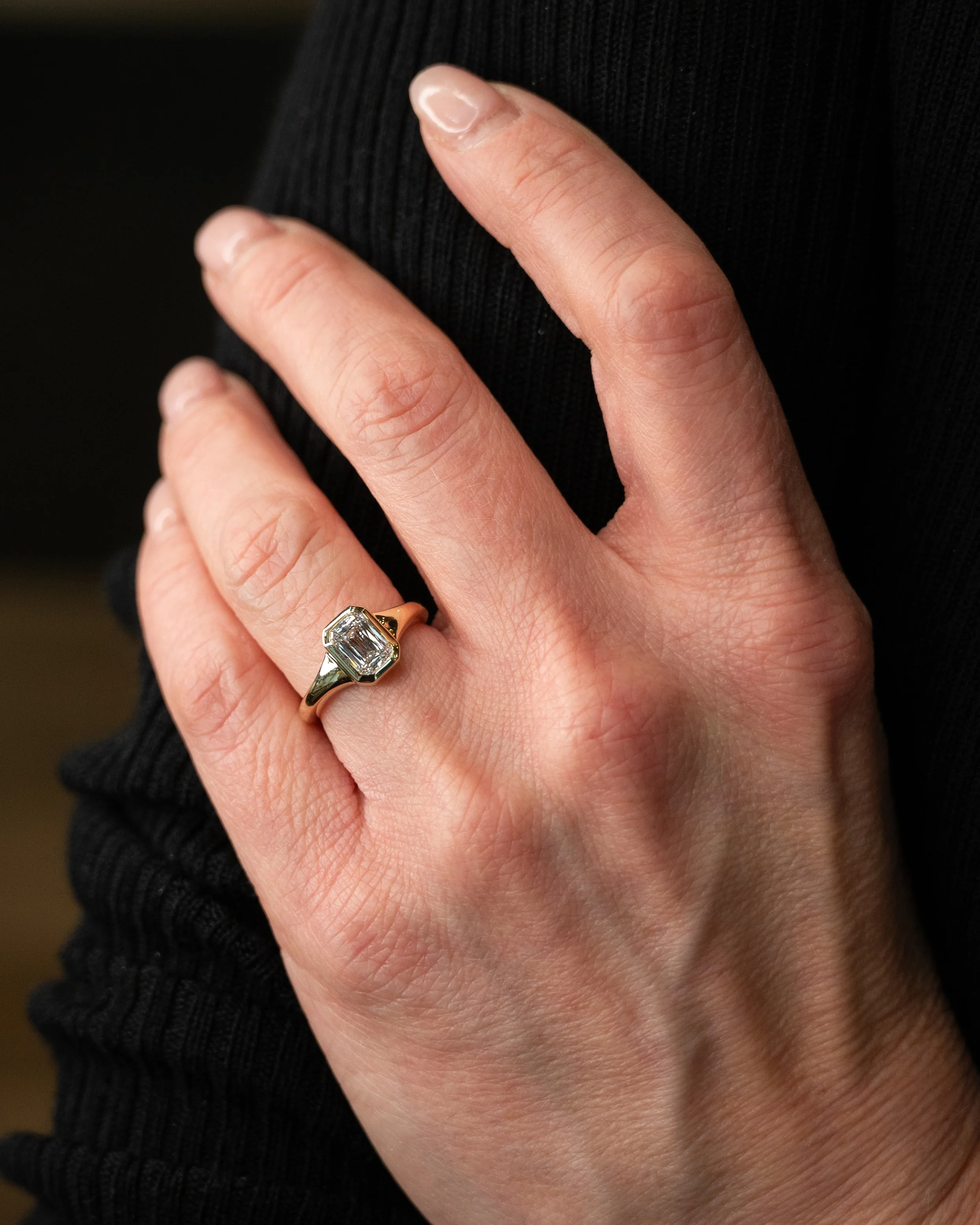 1.52 Emerald Cut Diamond Engagement Ring 14k - Image 7