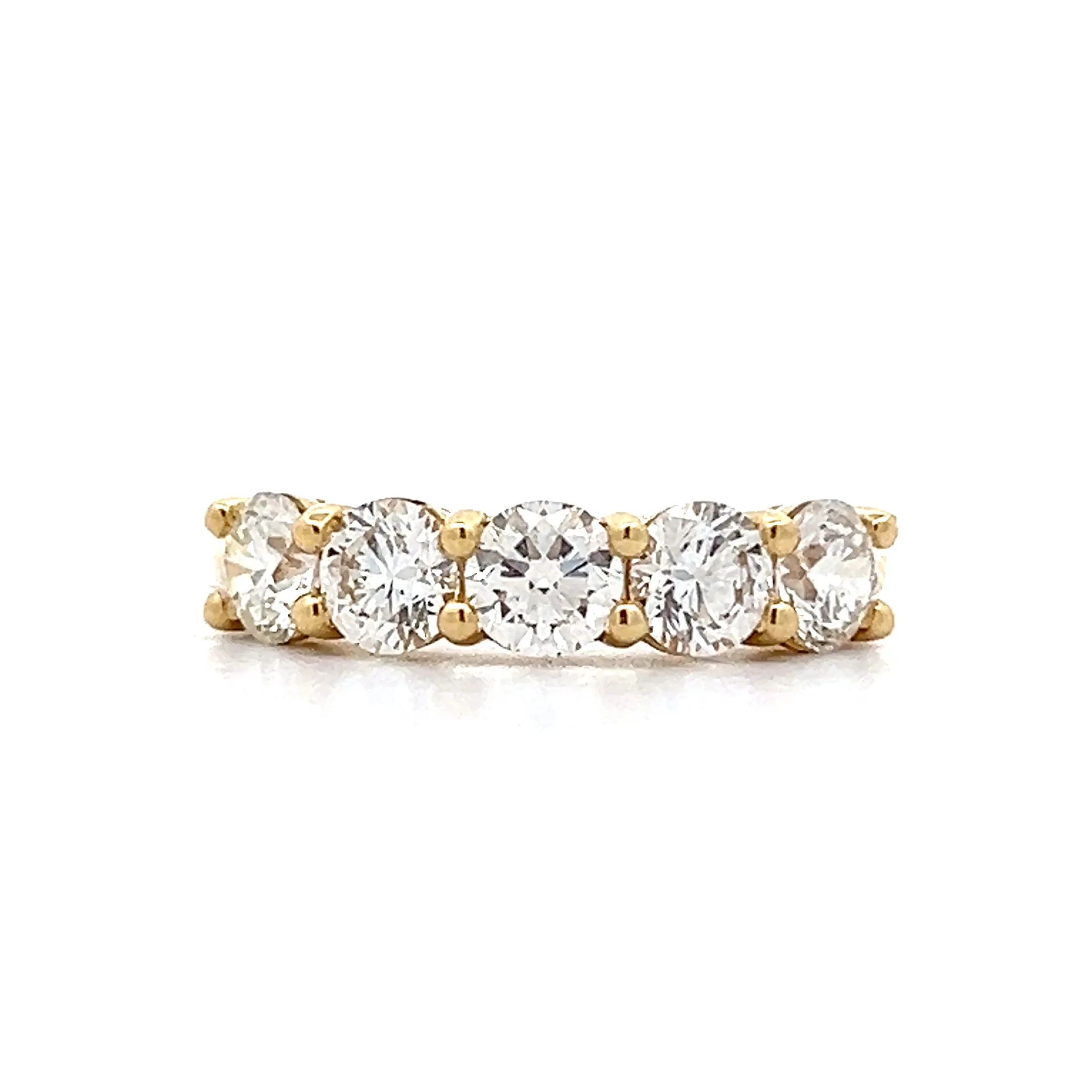 1.52 Five Stone Diamond Band in 18k Yellow Gold