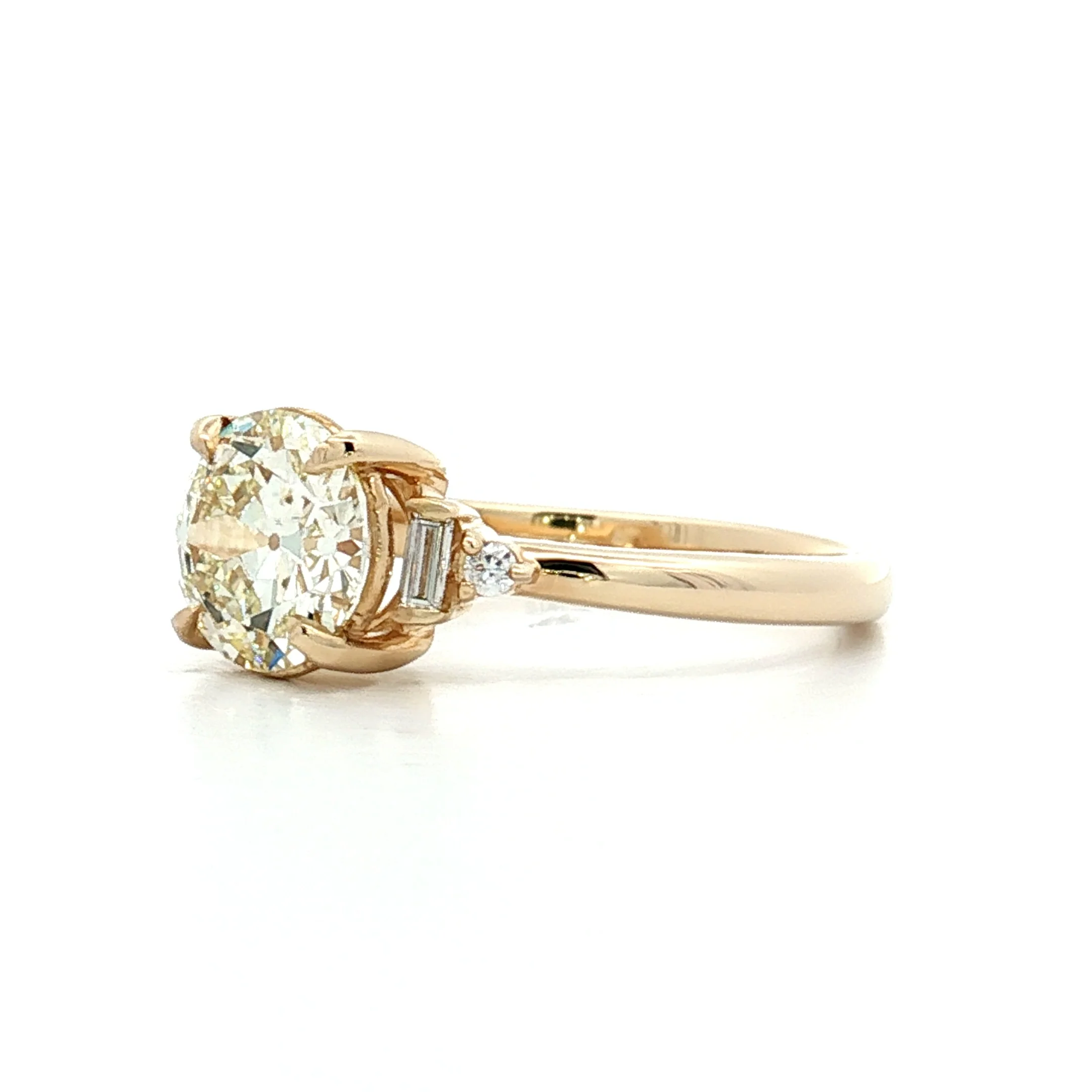 1.52 Old European Diamond Engagement Ring 14k - Image 2