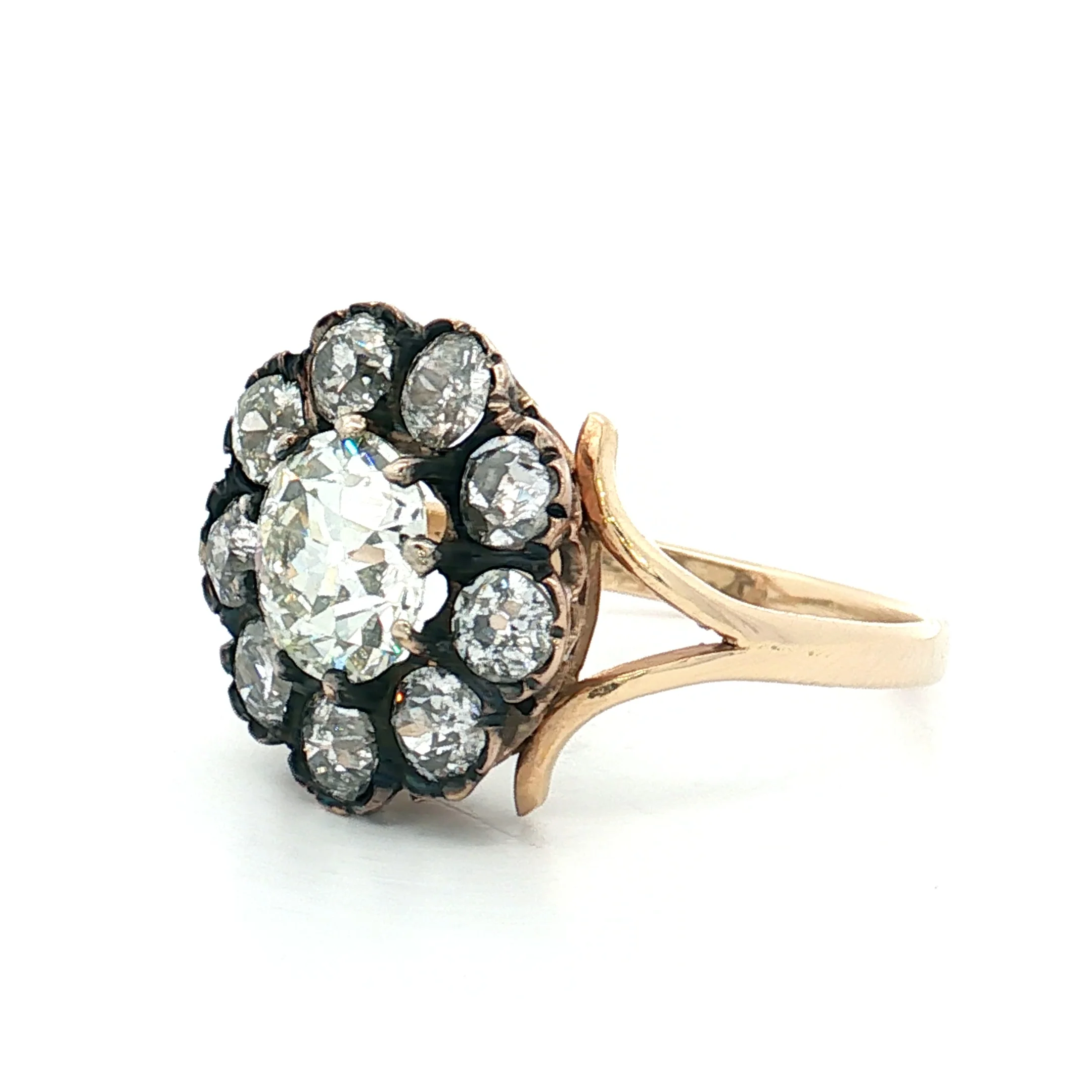1.52 Victorian European Diamond Engagement Ring 14k/SS - Image 2