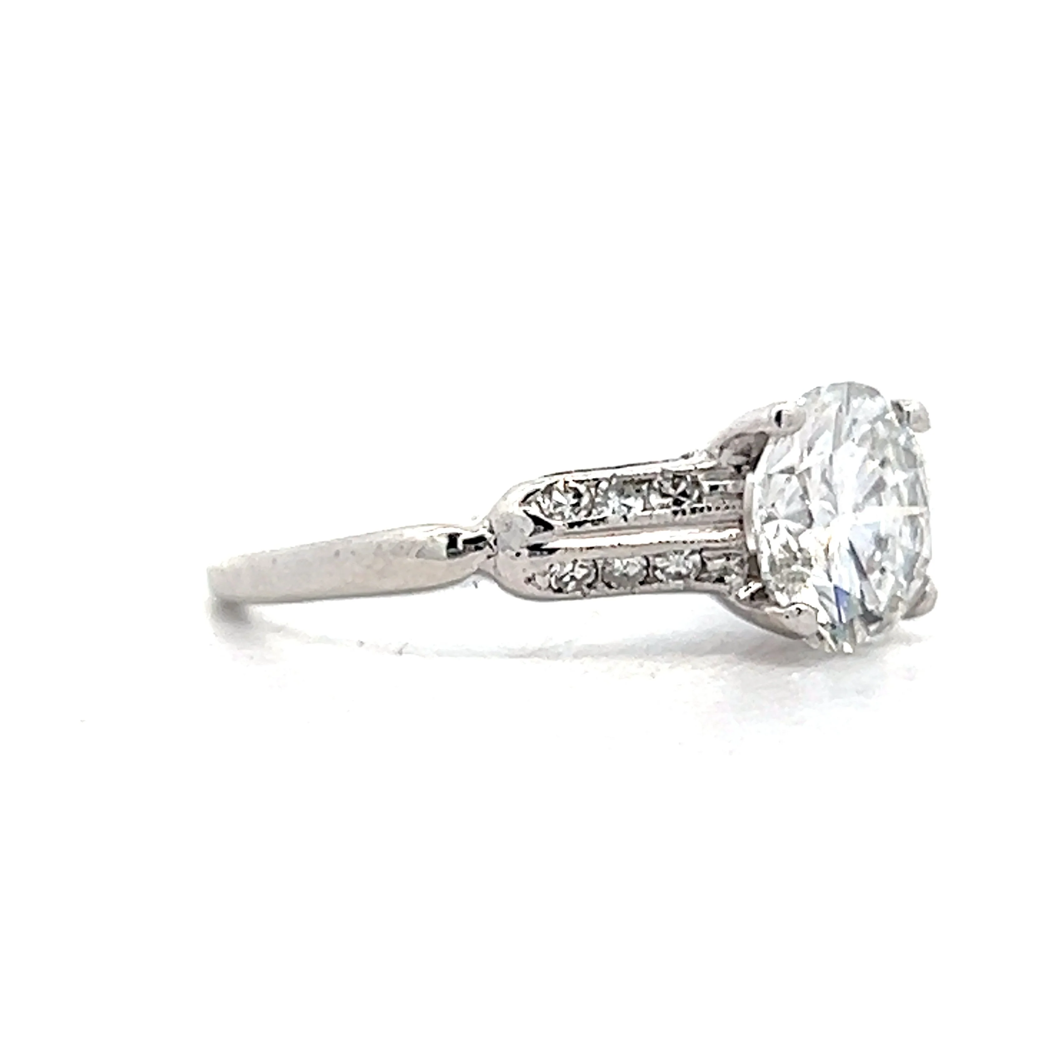 1.52 Antique Art Deco Engagement Ring in Platinum - Image 3