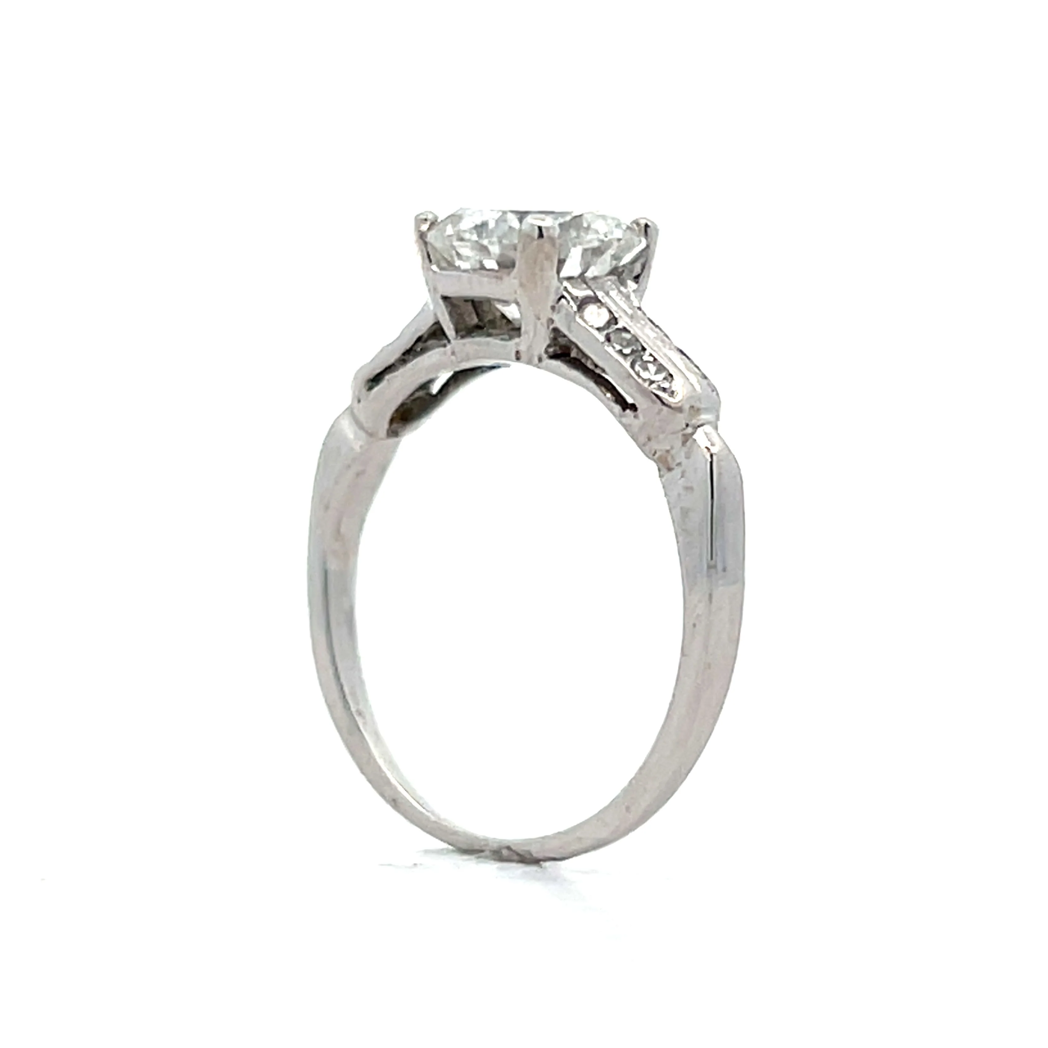 1.52 Antique Art Deco Engagement Ring in Platinum - Image 5