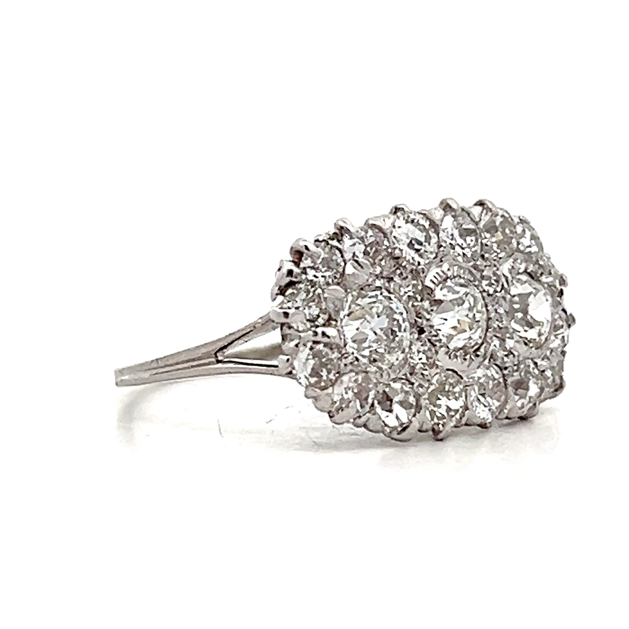 1.53 Antique Edwardian Diamond Cluster Ring Platinum - Image 3