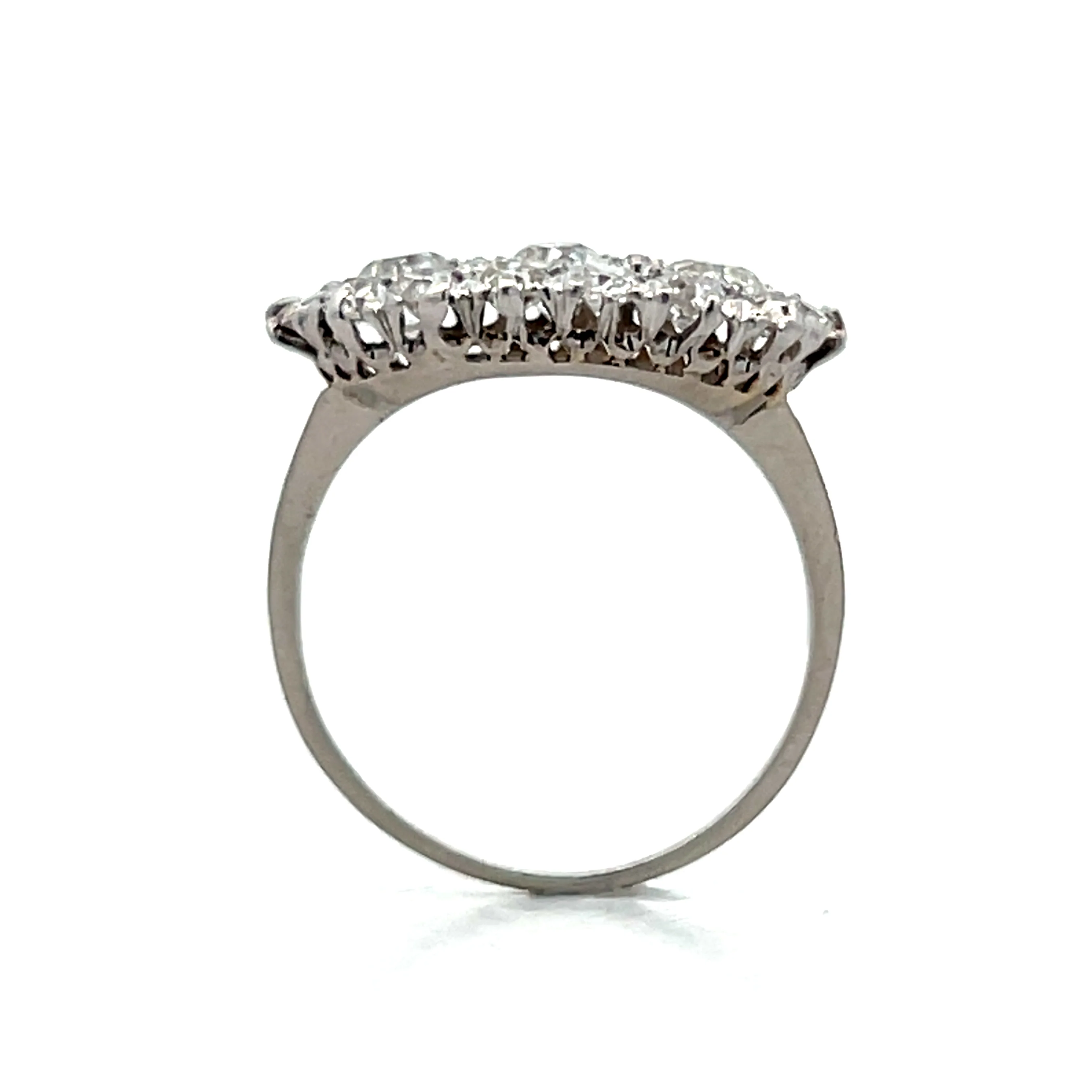 1.53 Antique Edwardian Diamond Cluster Ring Platinum - Image 4