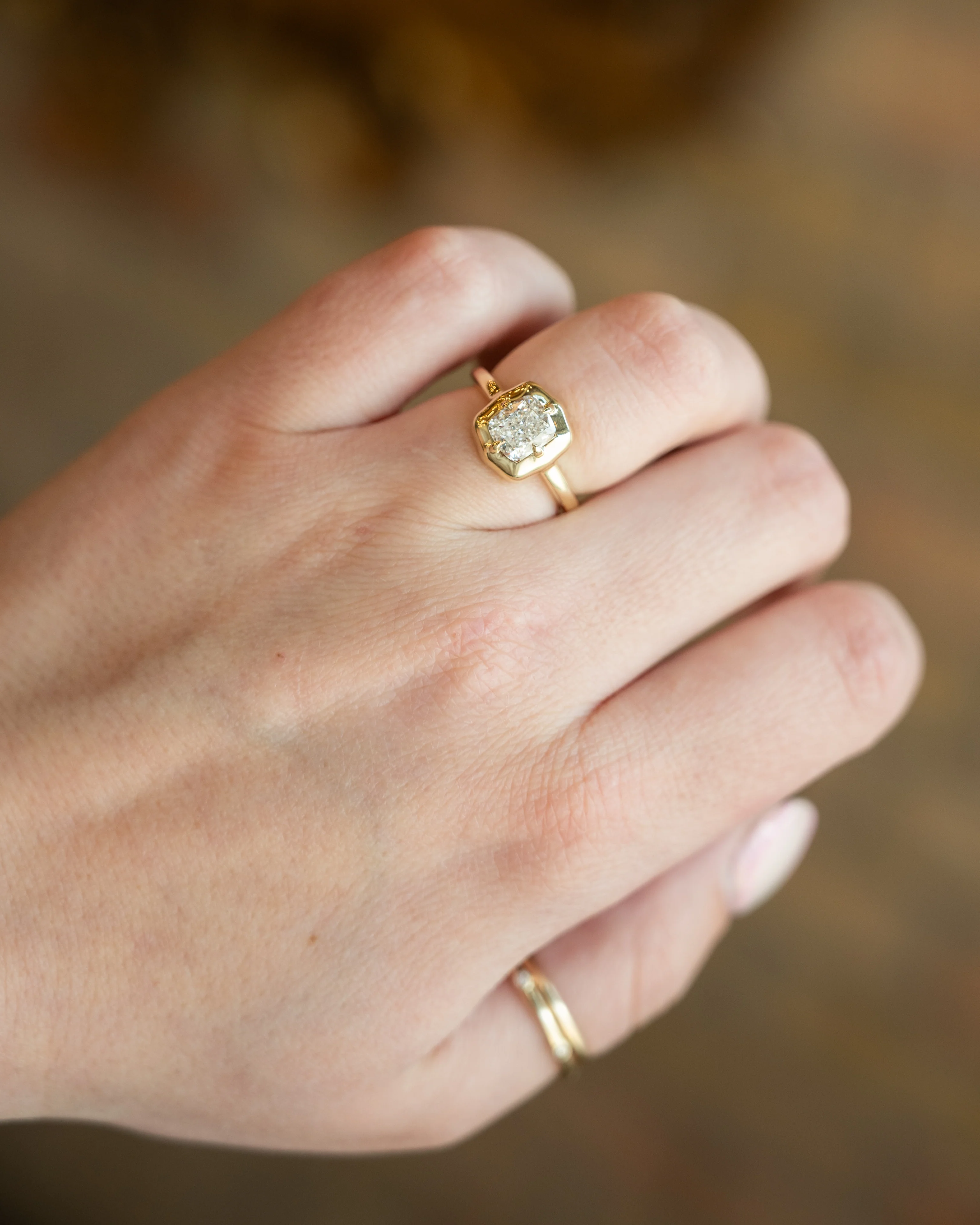 1.53 Cushion Diamond Engagement Ring in 14k Yellow Gold - Image 7