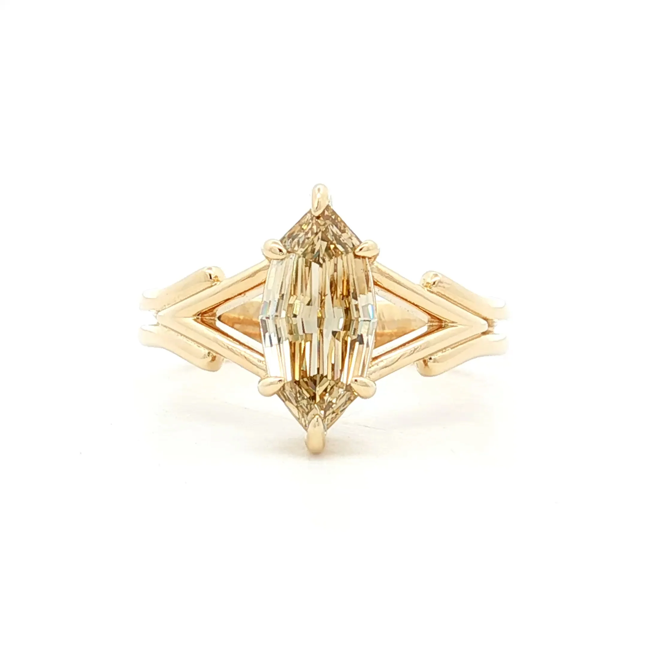 1.53 Marquise Step Cut Diamond Engagement Ring 14