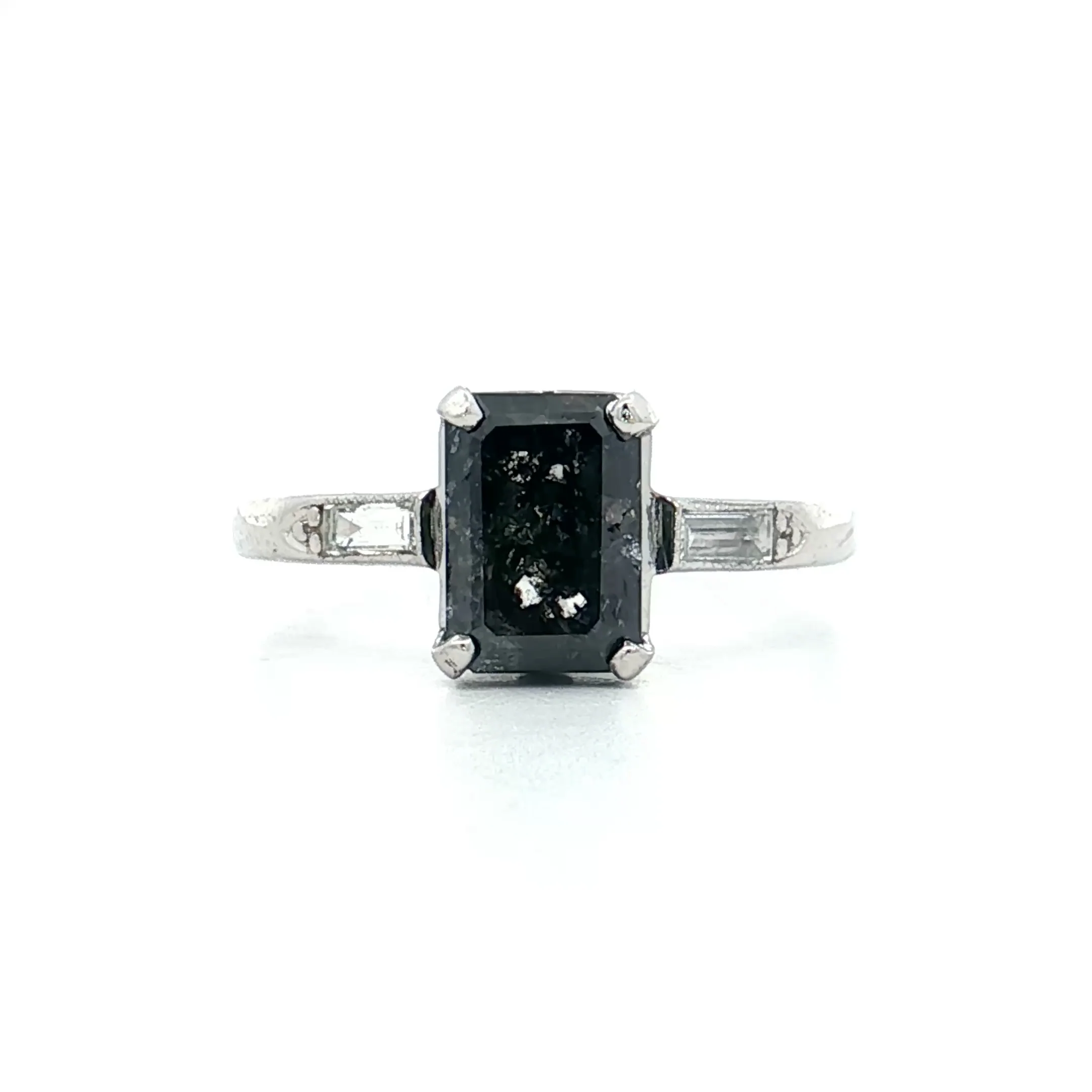 1.53 Salt & Pepper Diamond Engagement Ring Platinum