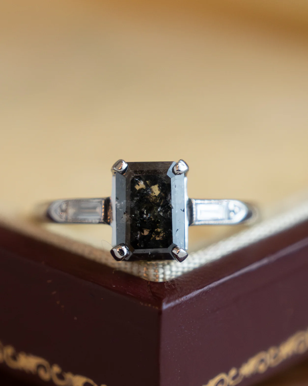 1.53 Salt & Pepper Diamond Engagement Ring Platinum - Image 6