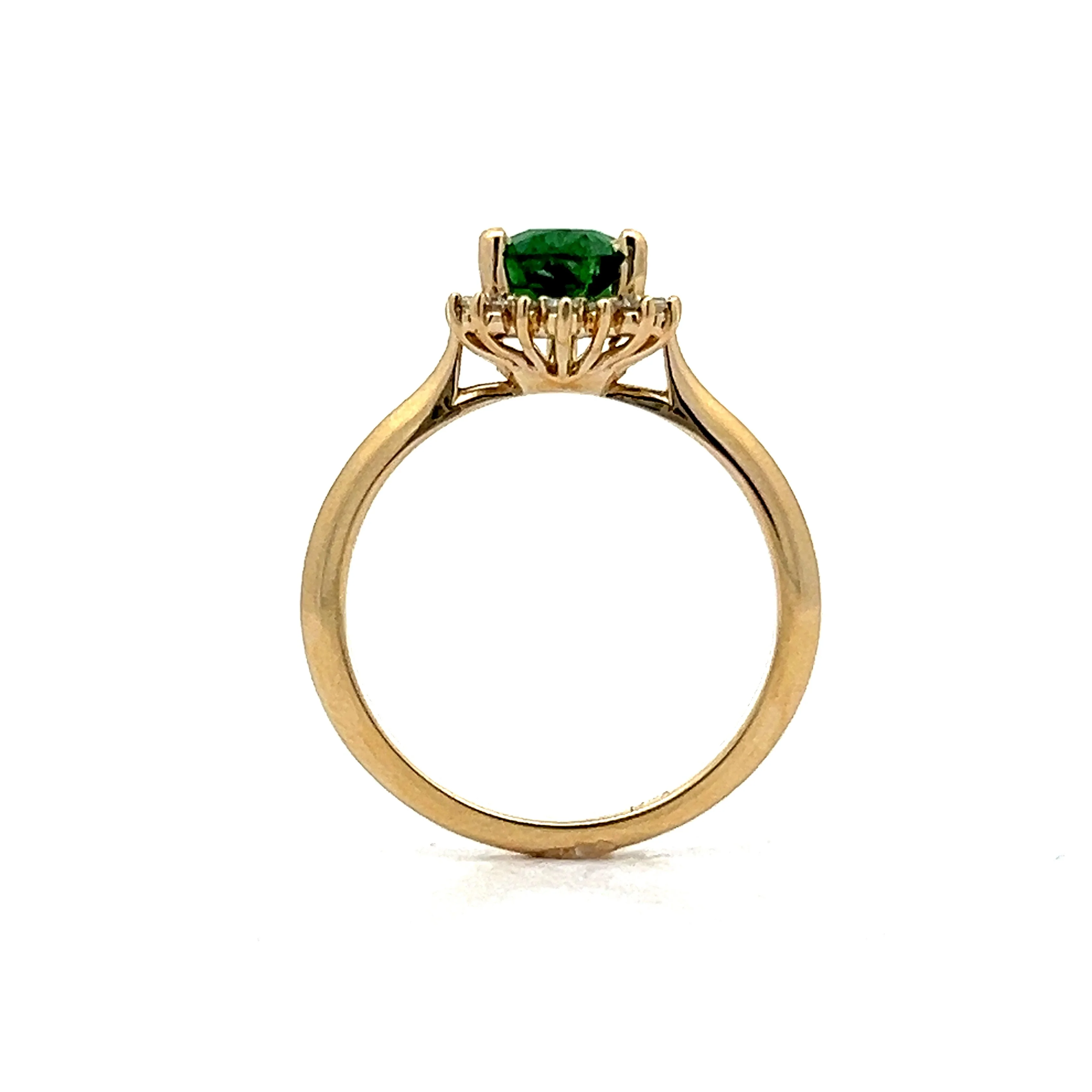 1.53 Tsavorite Garnet Engagement Ring in Yellow Gold - Image 4