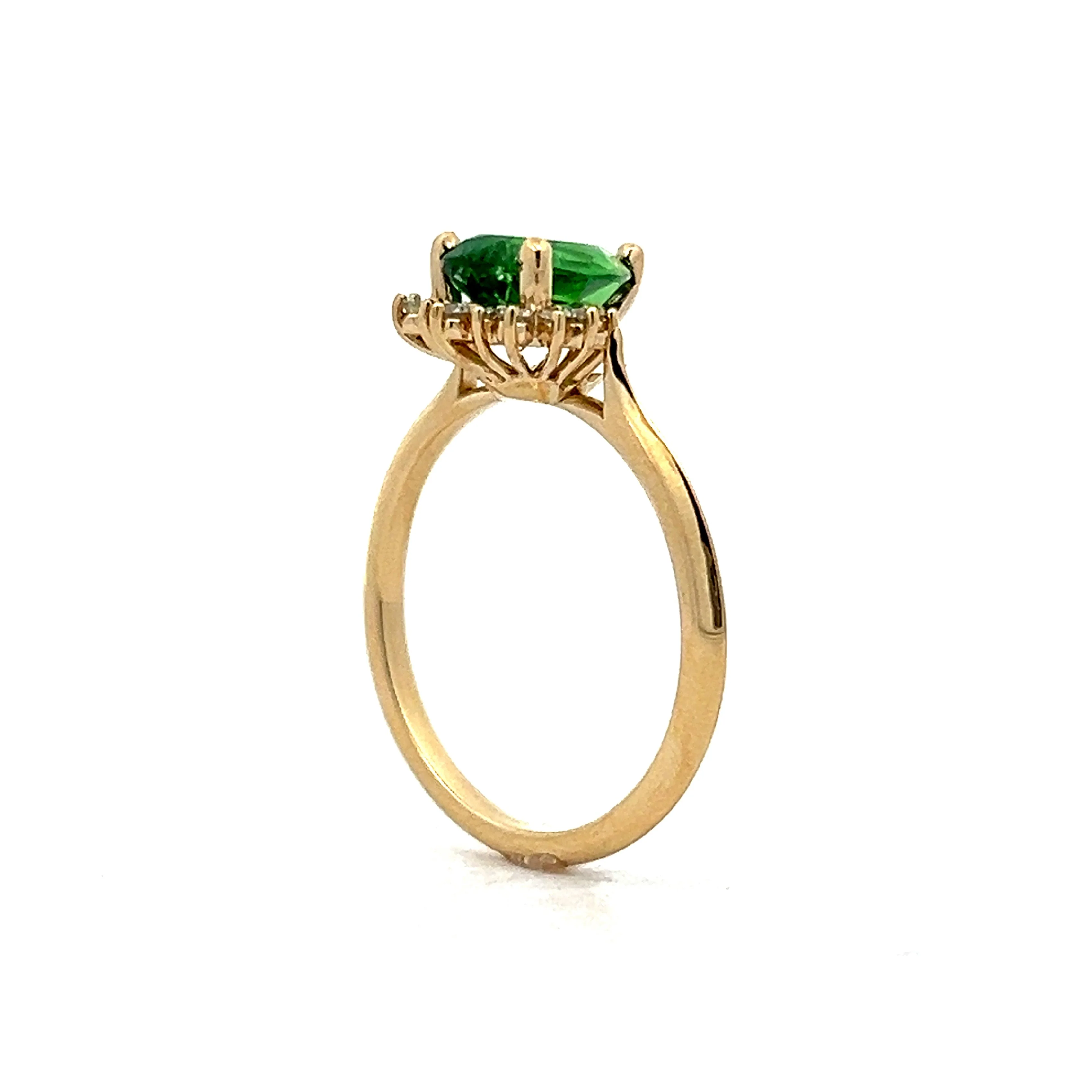 1.53 Tsavorite Garnet Engagement Ring in Yellow Gold - Image 5
