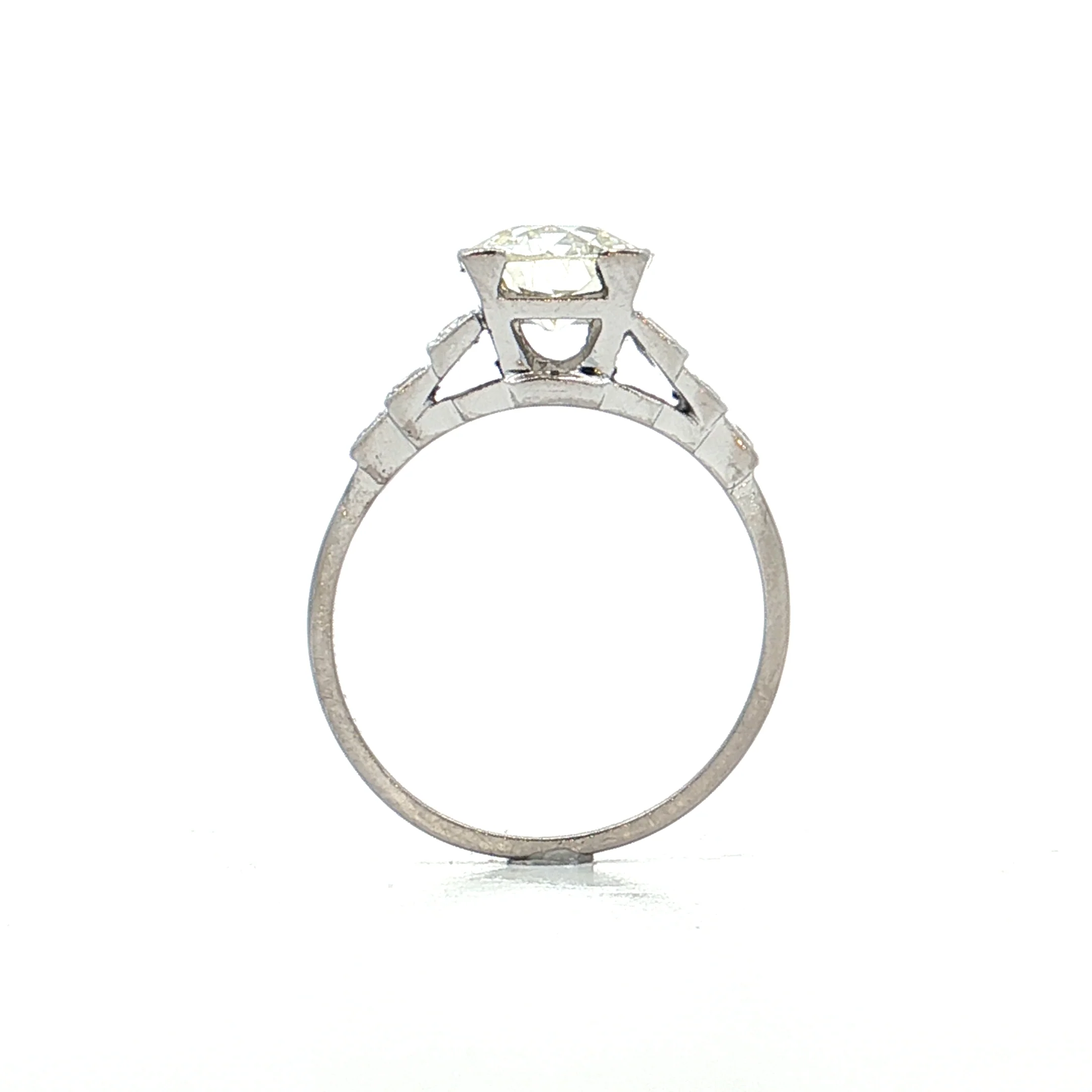 1.53 Vintage GIA Euro Diamond Engagement Ring Platinum - Image 4