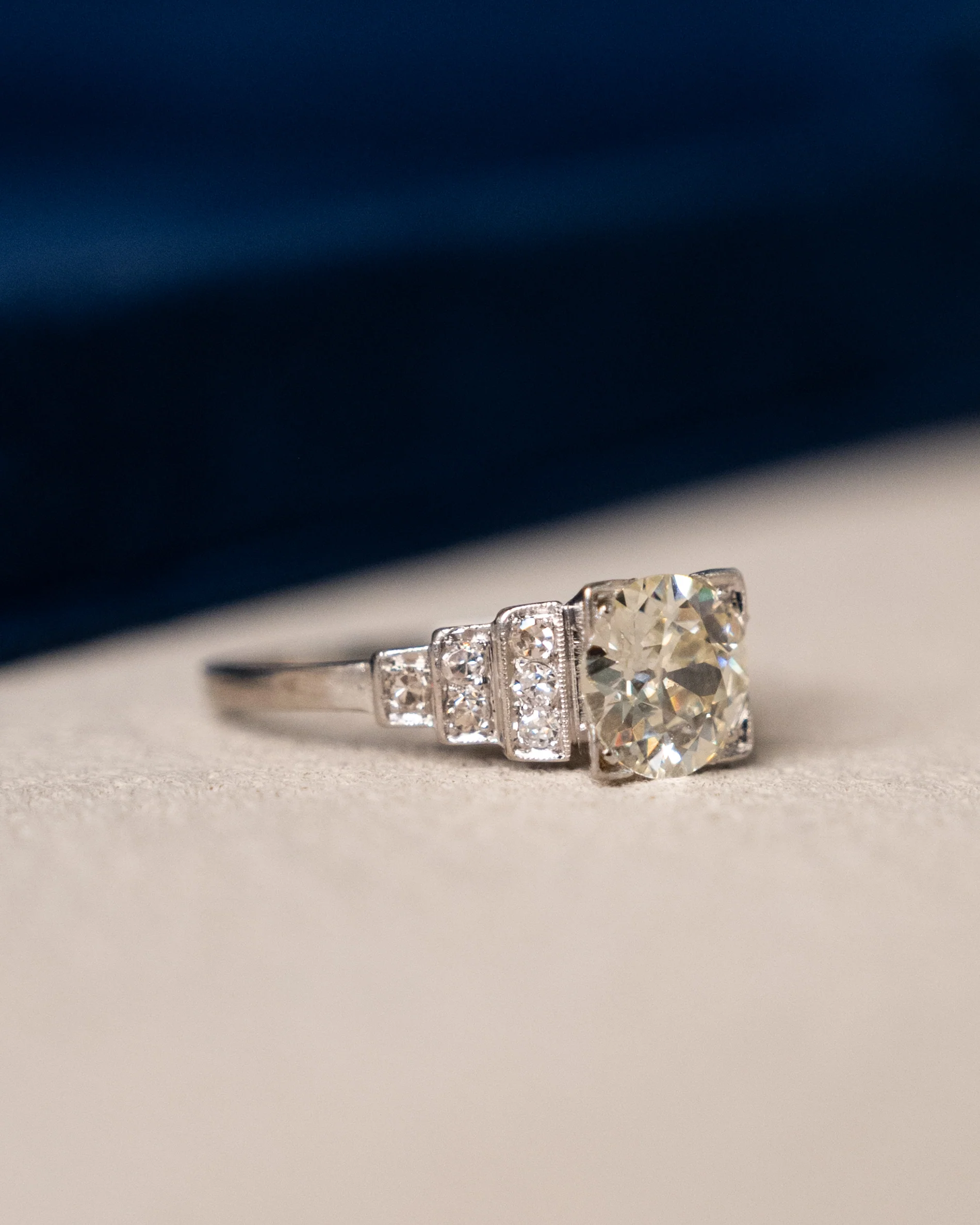 1.53 Vintage GIA Euro Diamond Engagement Ring Platinum - Image 6